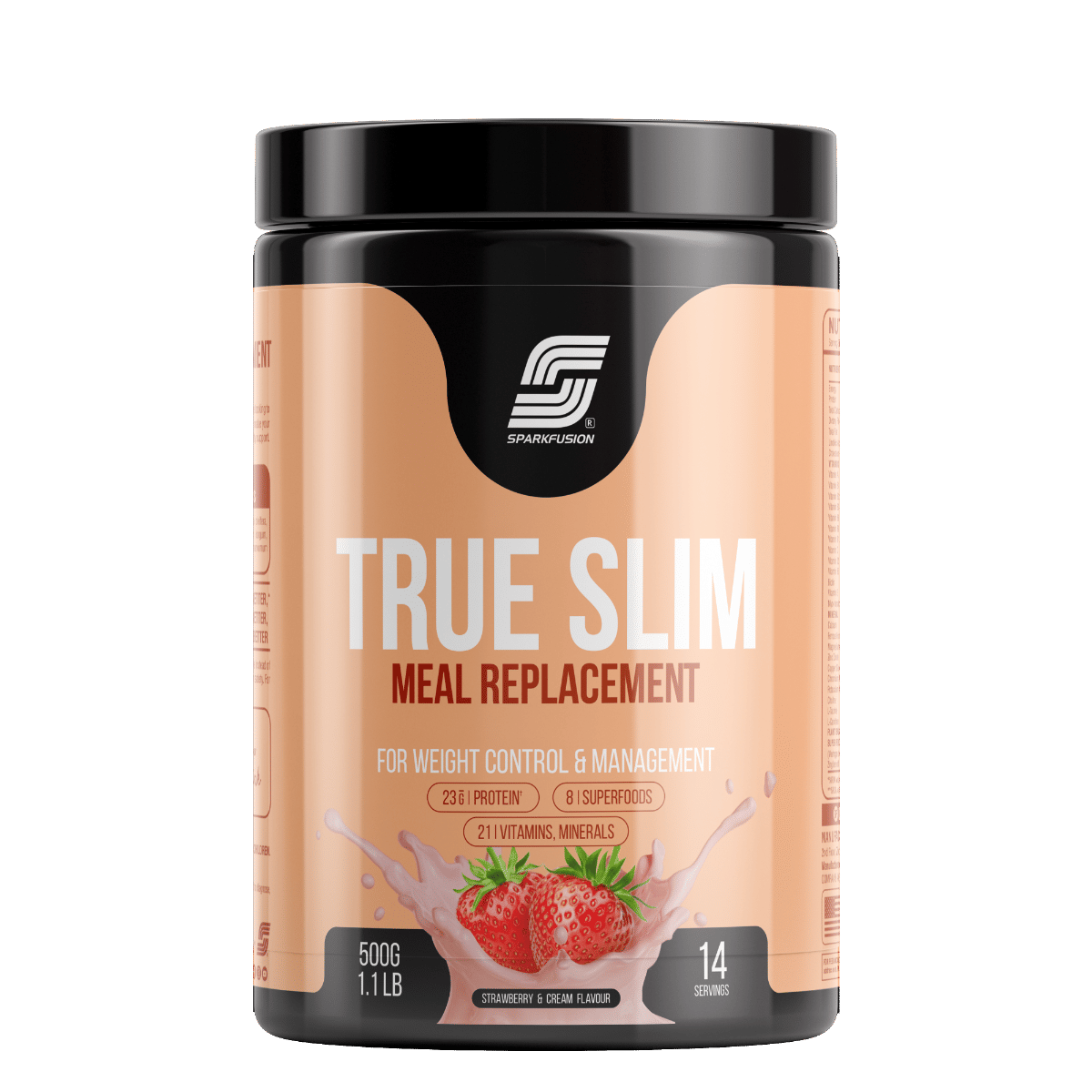Sparkfusion True Slim Protein Powder Meal Replacement Shake | For Weight Control And Management |23 Gm Protein With 8 Ayurvedic Superfood | Sugar Free | For Men and Women (Strawberry & Cream)-picture-17