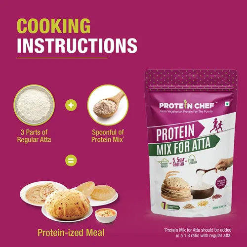 Chef Protein Powder Protein Chef Protein Mix for Atta - 500g | Roti Protein to Double the ...