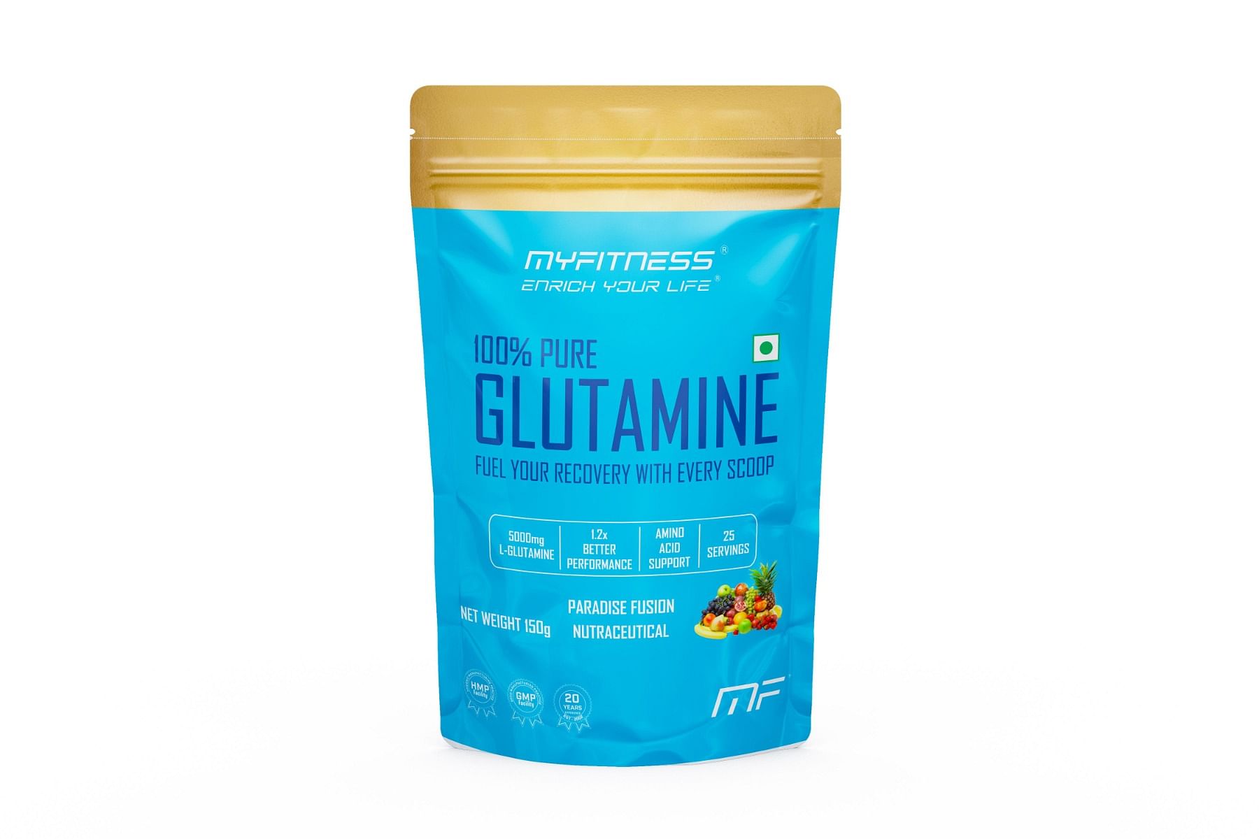 

MYFITNESS 100% PURE GLUTAMINE| 25 SERVINGS | 150g |WITH ADDED ELECTROLYTES | PARADISE FUSION