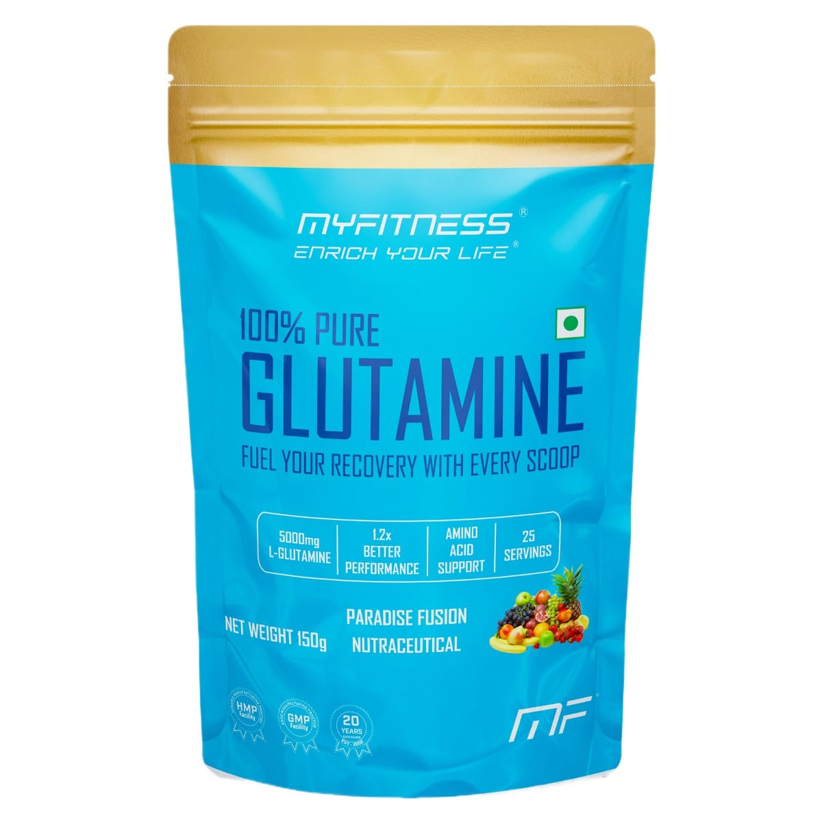 

MYFITNESS 100% PURE GLUTAMINE| 25 SERVINGS | 150g |WITH ADDED ELECTROLYTES | PARADISE FUSION