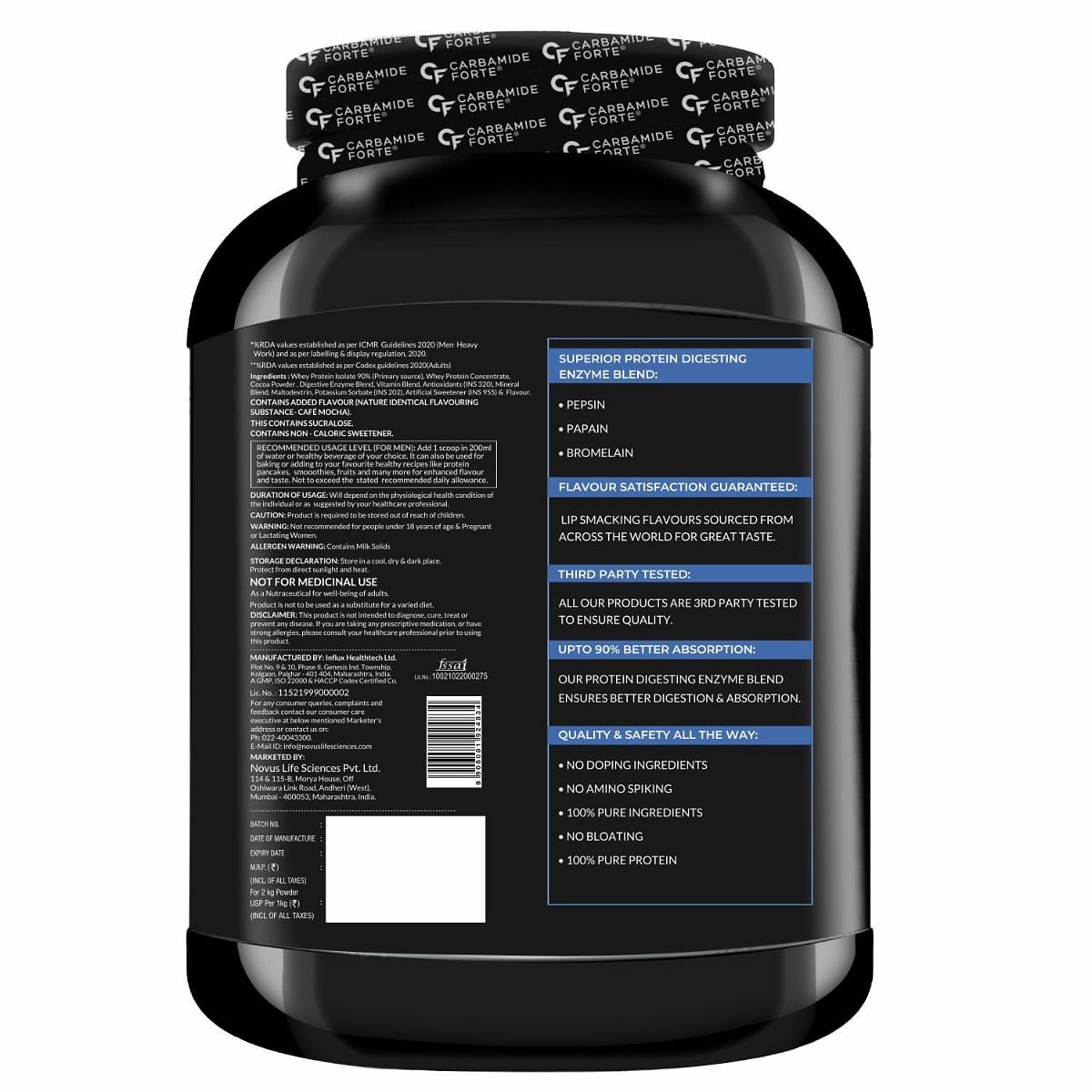 

Carbamide Forte Whey Isolate Matrix Protein Powder - With Added Multivitamin & Minerals - Cookies & Cream - 2Kg