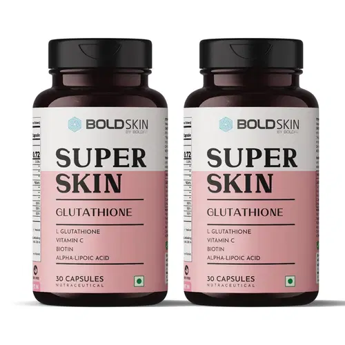 Boldfit L Glutathione 1000mg Capsules with Vitamin C & E for Immune Support, Antioxidant Support, Healthy Radiant Skin & Liver Detox for Men and Women 60 Capsules (Pack of 2)