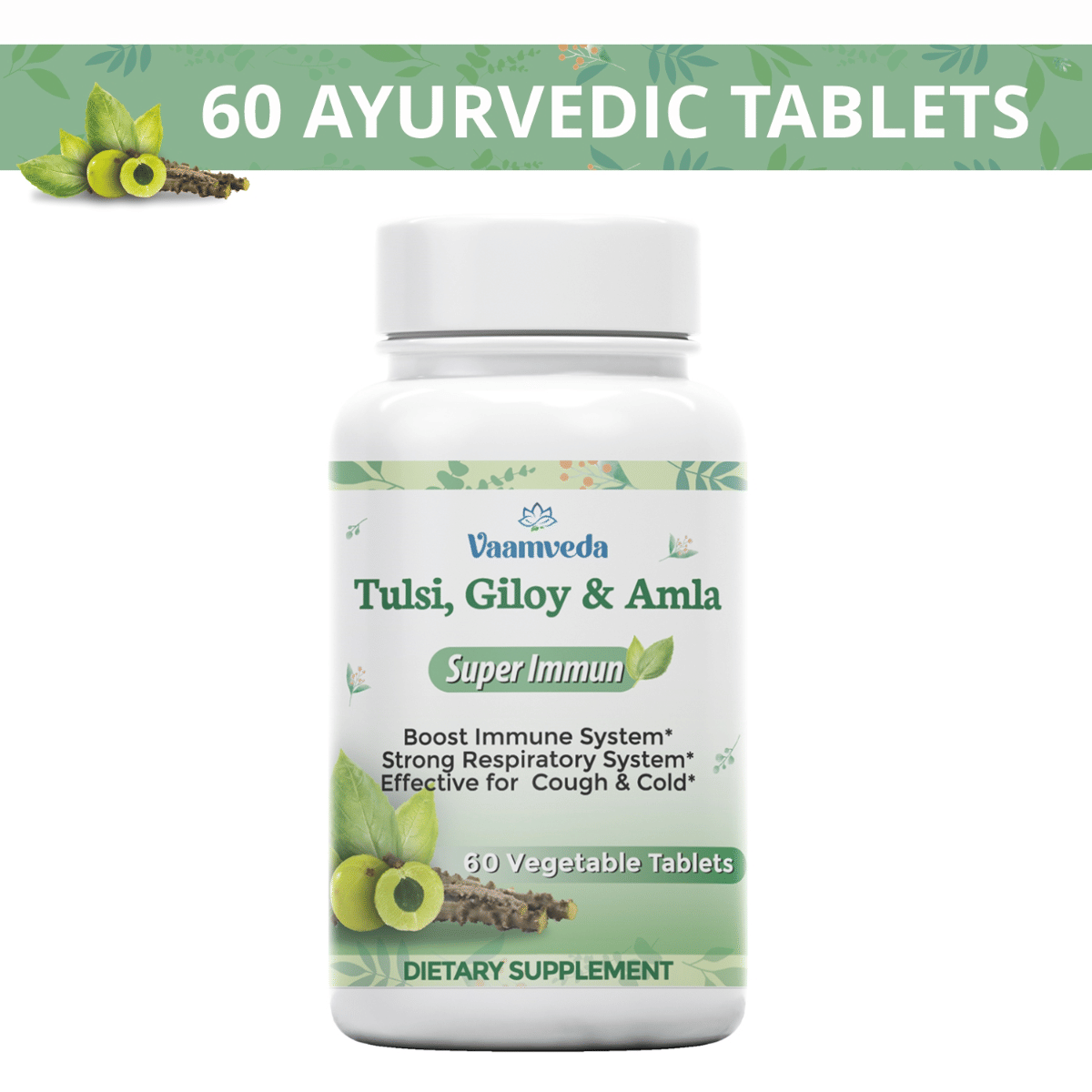 Vaamveda Tulsi Giloy Amla Curcumin Vitamin C Immunity Boosters for Adults Ayurvedic Tablets Supplement for Immune Enhancer for Adults Aged Men Women Kids