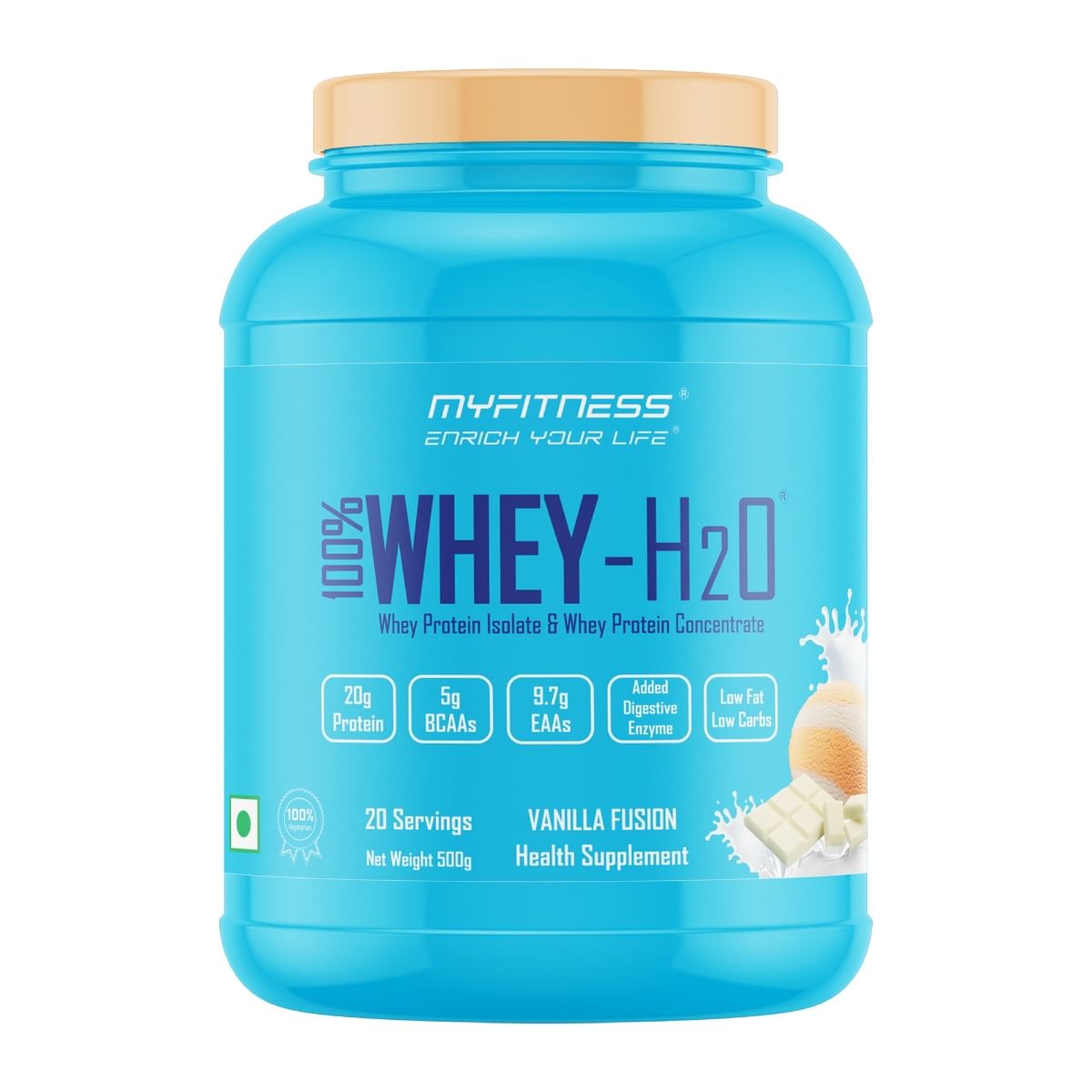 

MYFITNESS ® 100% WHEY-H2O 20 Servings |Whey Protein Powder| Whey Protein Isolate First Source Whey Protein Concentrate Second Source|80% Protein Pe...
