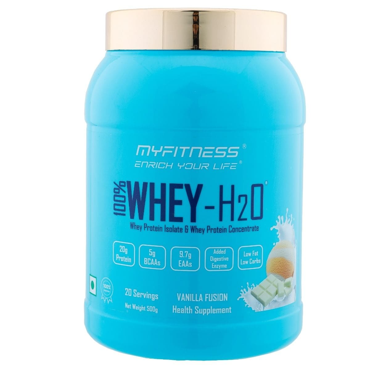 MYFITNESS ® 100% WHEY-H2O 20 Servings |Whey Protein Powder- Vanilla Fusion