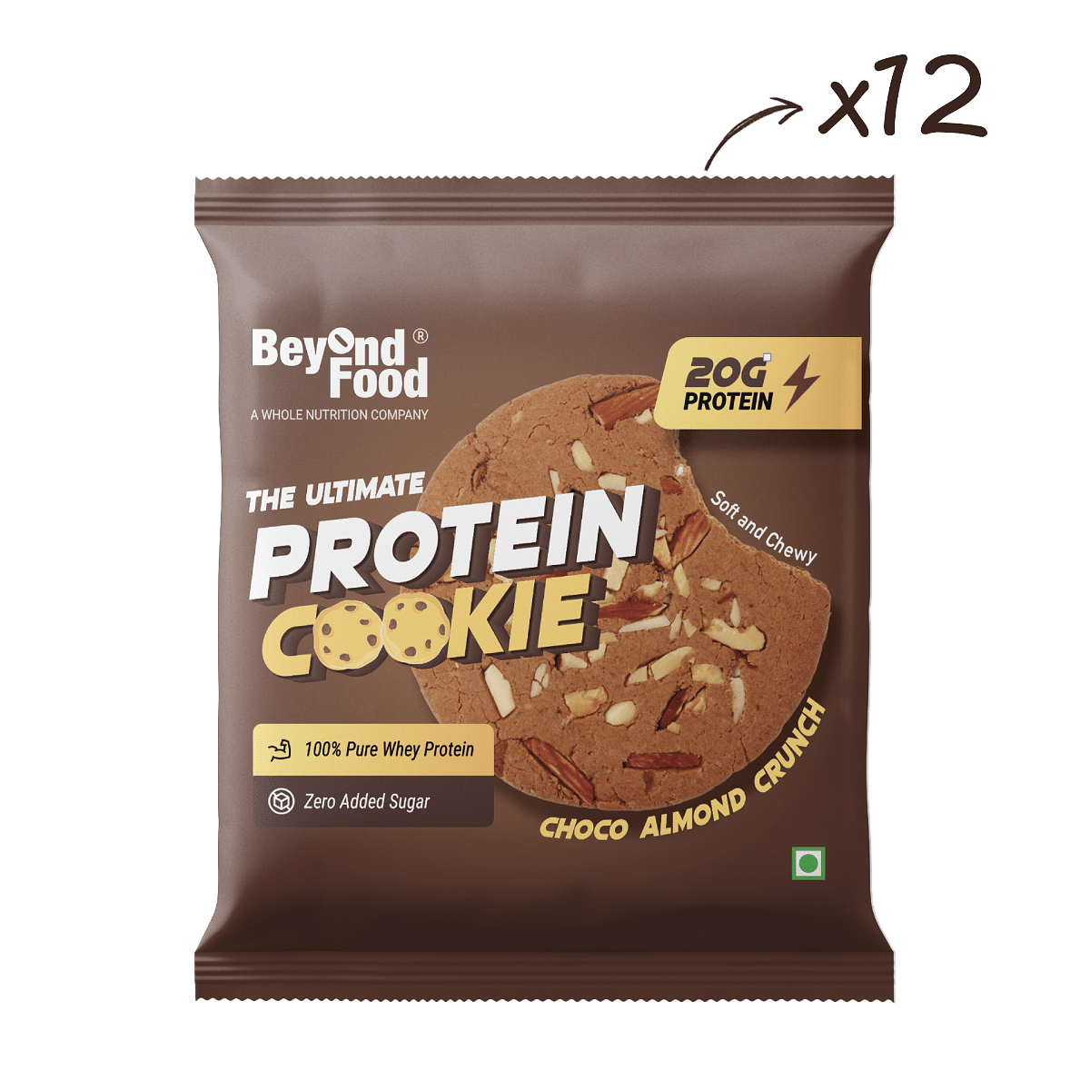 

Beyond Food Protein Cookies - Choco Almond Crunch (Pack of 12)