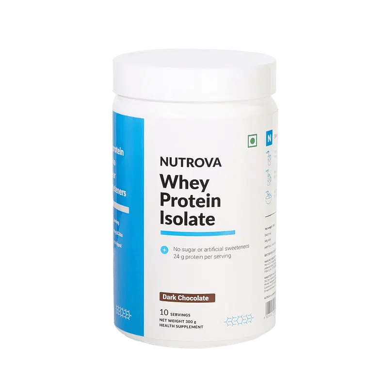 

NUTROVA Whey Protein Isolate for Men & Women 24g Protein Every 30g Scoop, 5.5g BCAAs, Cocoa Powder & Dark Chocolate Flavour (No Artificial Sweetene...