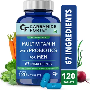 Carbamide Forte Multivitamin for Men for Immunity & Energy with 67 Ingredients |Multi Vitamins, Minerals, Probiotics, Superfoods, Fruits & Vegetable Blend