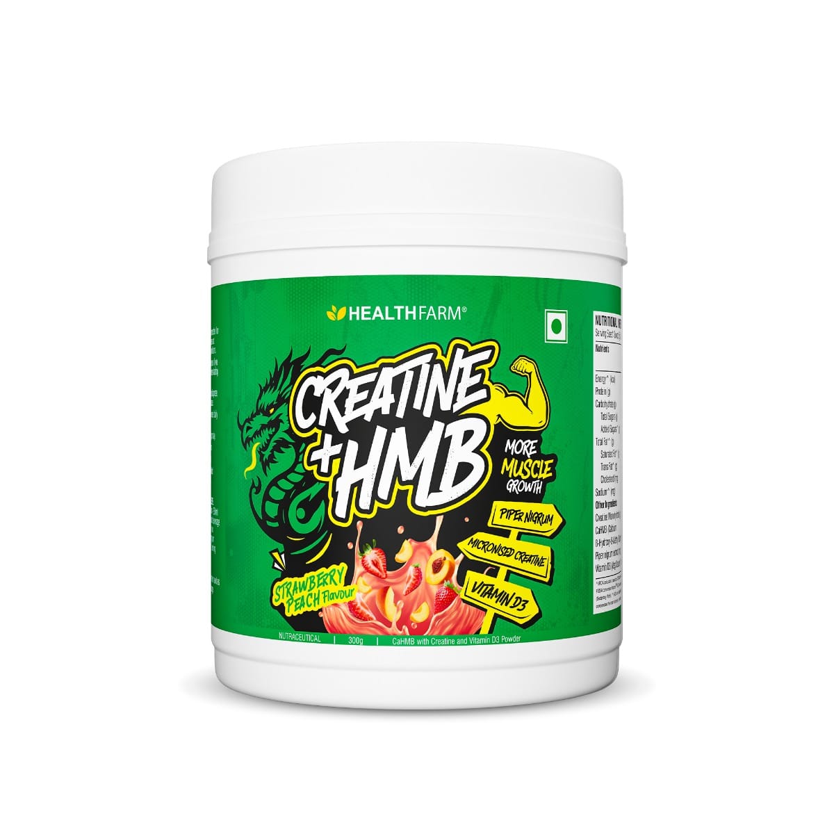 

Healthfarm Creatine + HMB (300g) Strawberry Peach