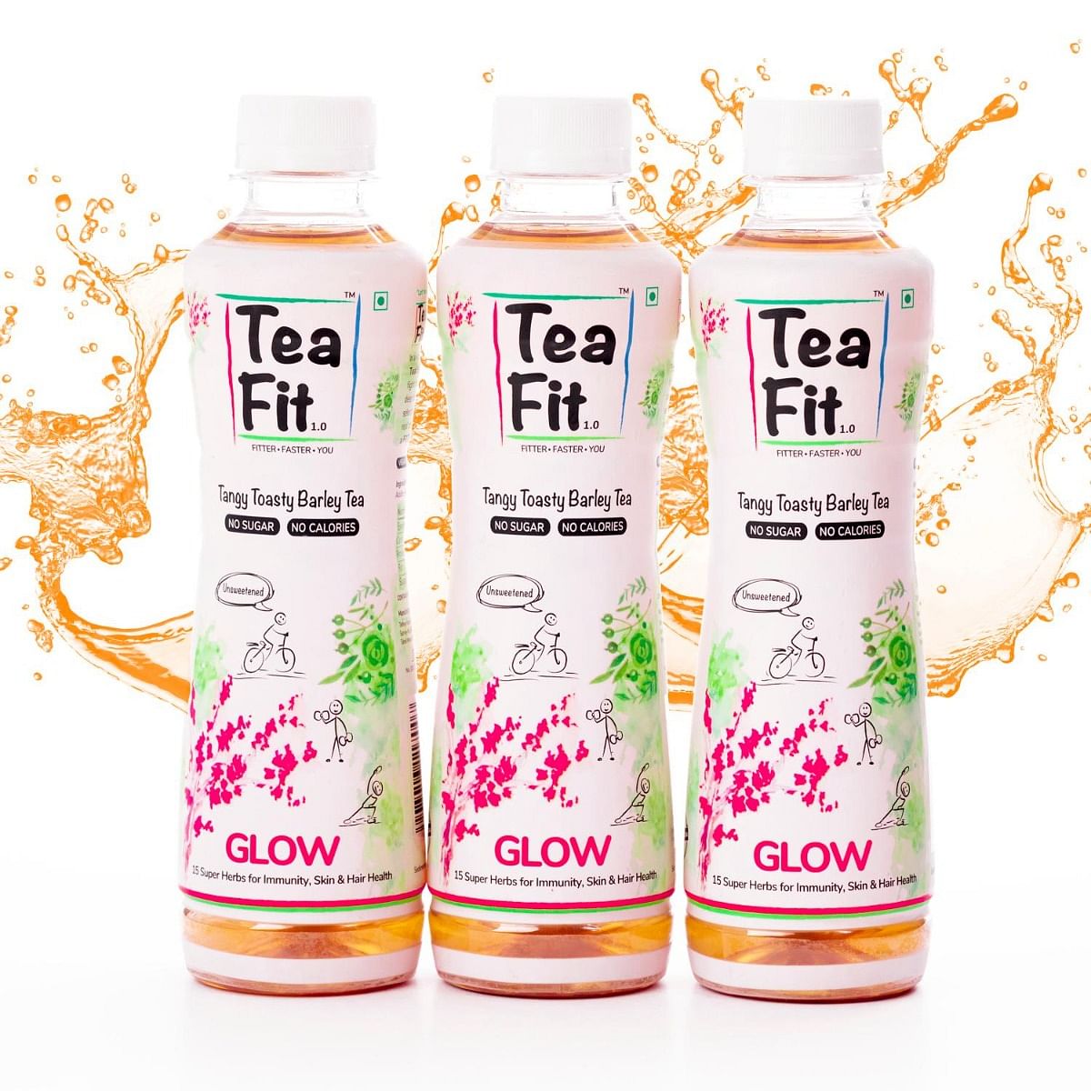 

Teafit Glow Zero Sugar Barley Ice Tea | Freshly Brewed & Unsweetened Drink | Skin, Hair, Gut Health | Japanese Mugicha Tisane | With 15 Super Herbs...