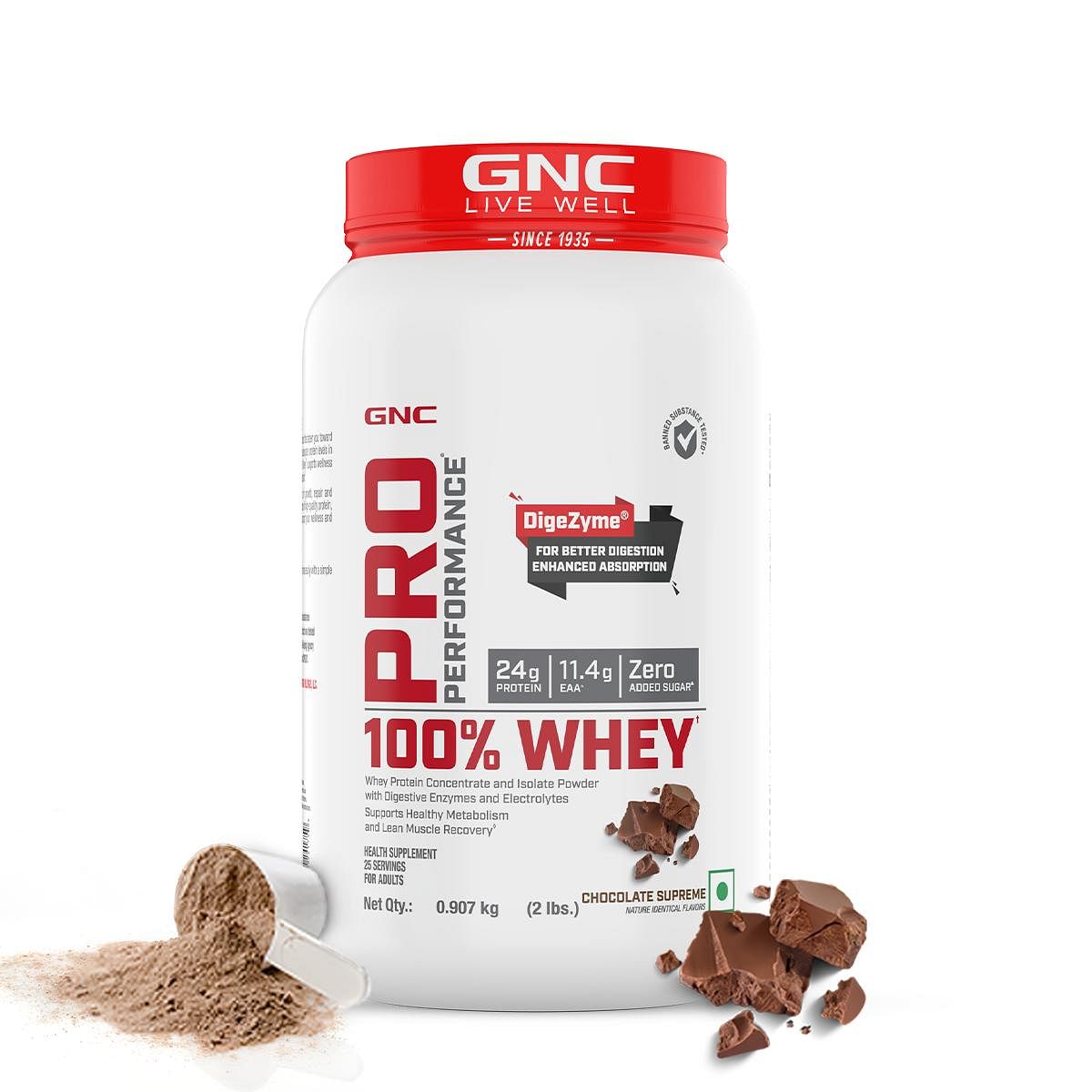 GNC Pro Performance 100% Whey Protein Powder | Boosts Strength ...