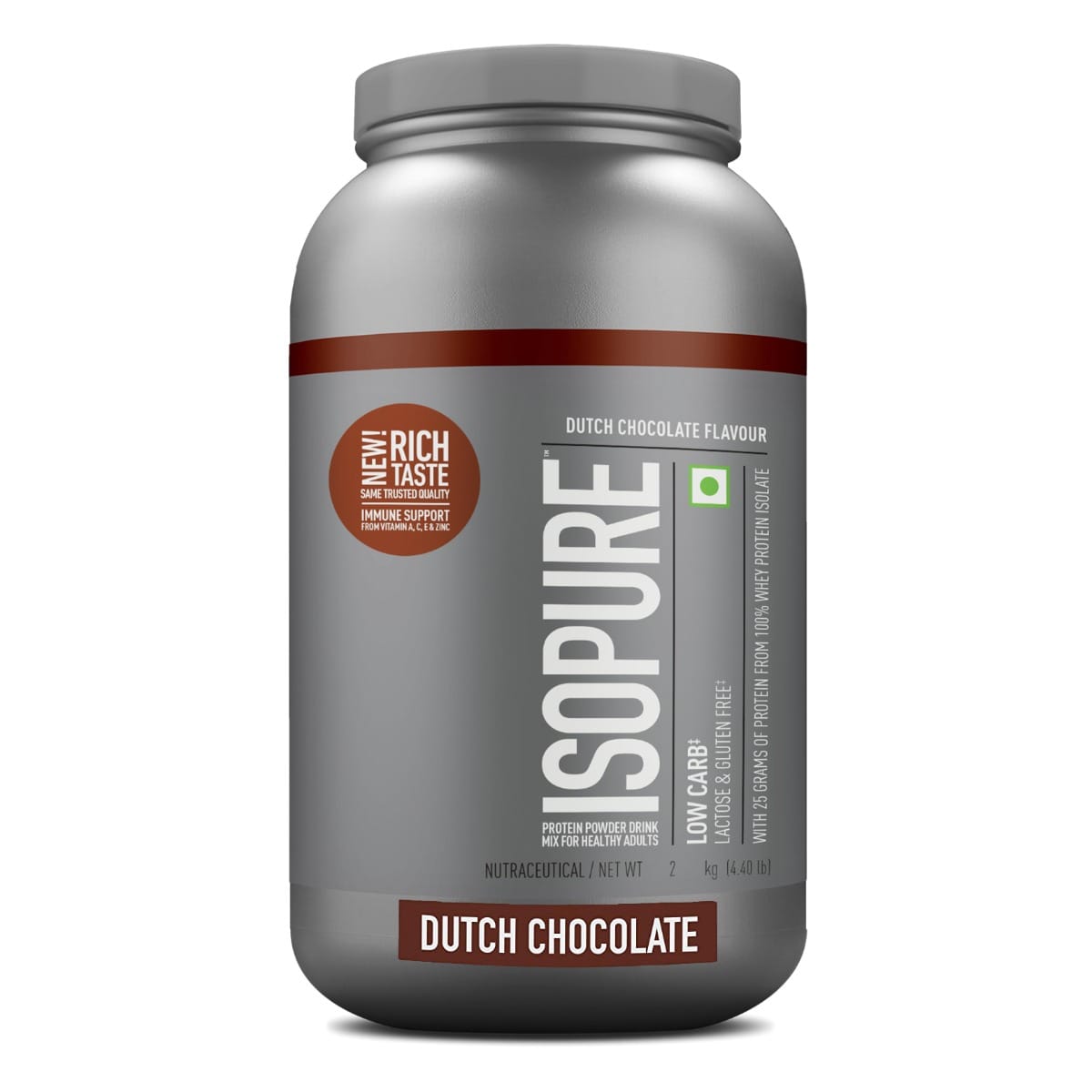 

Isopure Low Carb Whey Protein Isolate Powder 4.41 lbs, 2 kg (Dutch Chocolate), 25g Protein per serve, Gluten-Free, Aspartame-Free, Vegetarian prote...