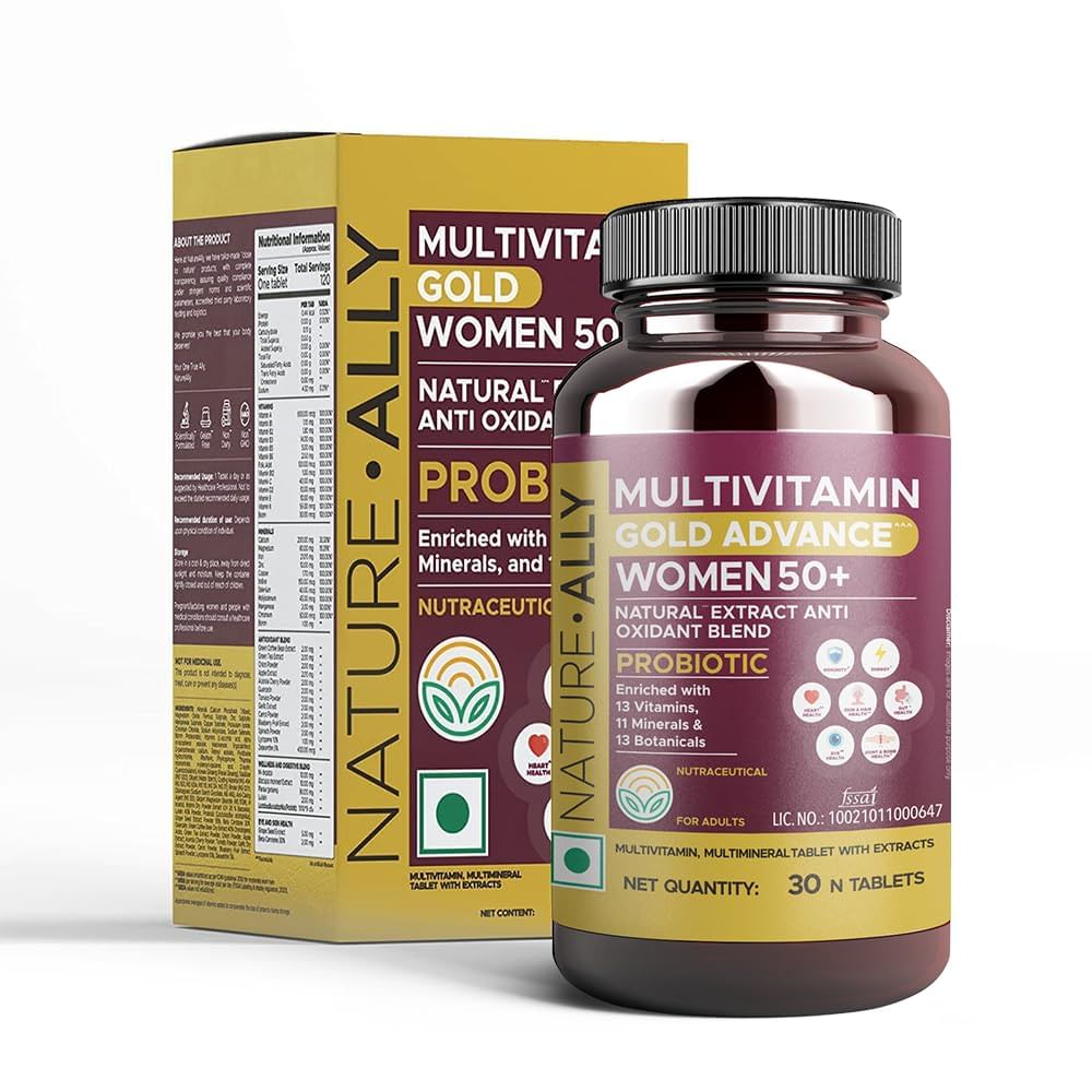 

Nature Ally Multivitamin for Senior Women with Calcium, Vitamin D3 & 44 other Nutrients for Overall Health, Strong Joints, Heart Health, Anti-oxida...
