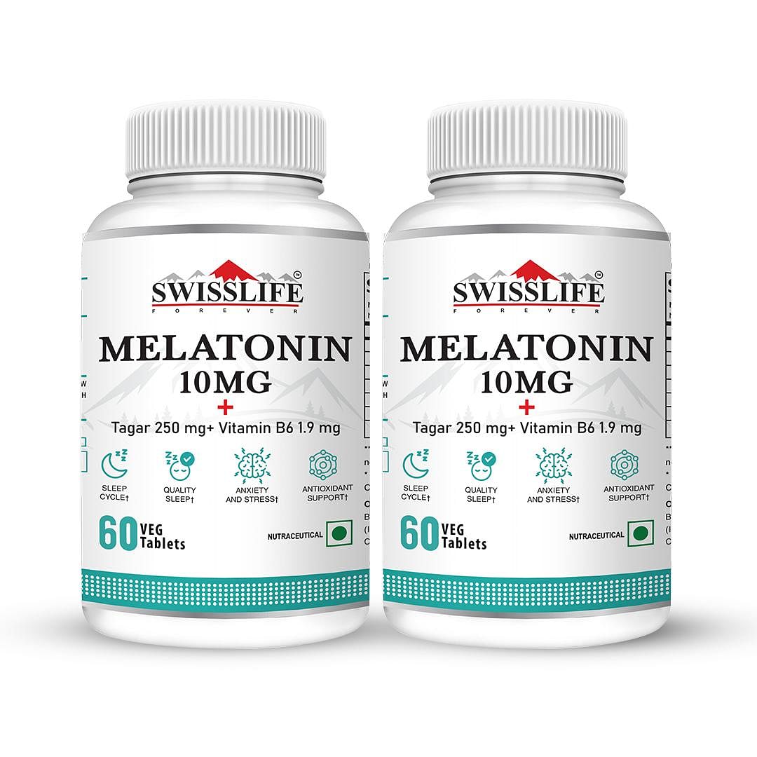 

SWISSLIFE FOREVER Melatonin 10mg+ Tablet | Sleeping Pills | Tablet with Tagar and Vitamin B6 Help in Nerve Health and Sleeping Disorder for Men & W...