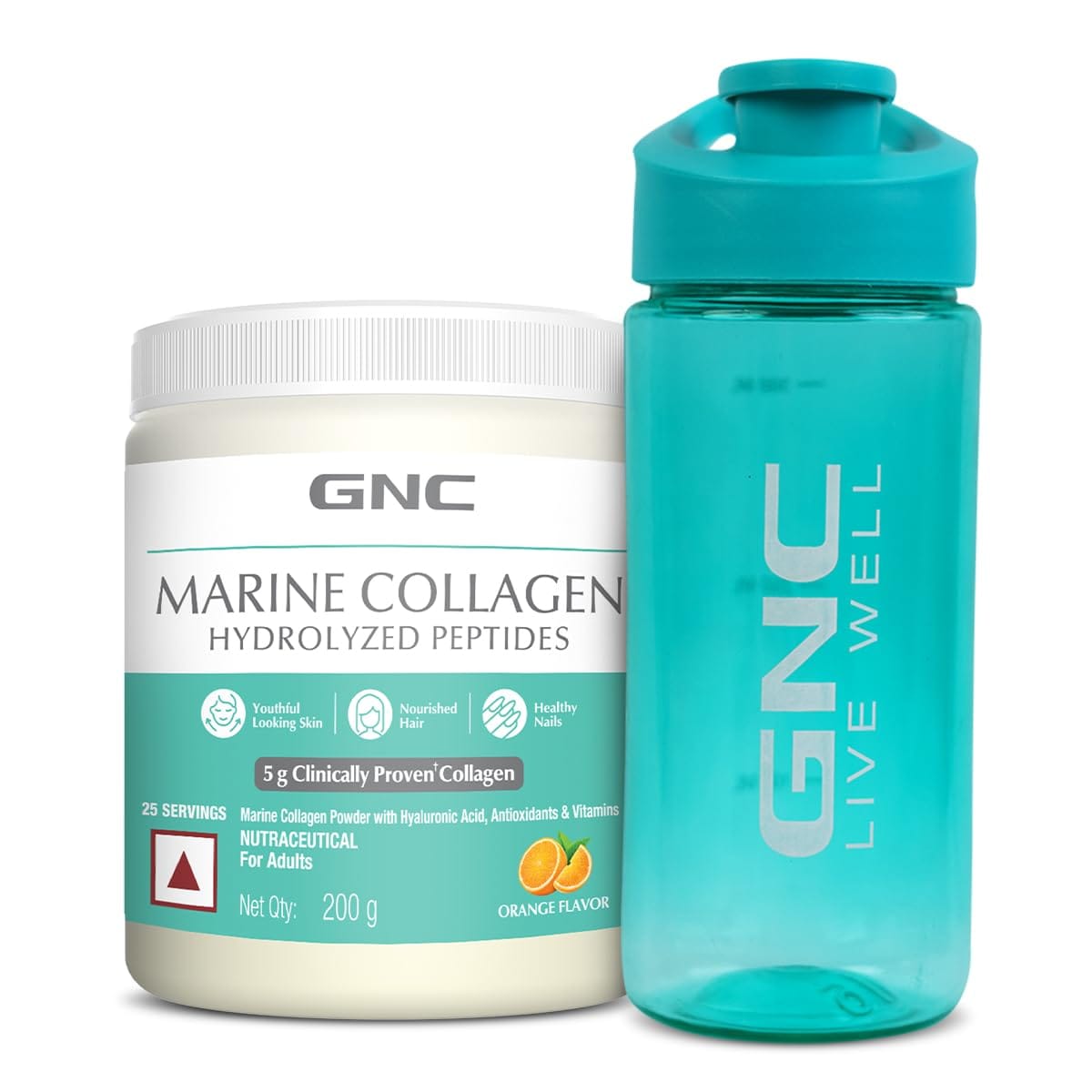 GNC Marine Collagen | Free Sipper | Hydrolyzed Peptides | Hyaluronic Acid | Biotin | Vitamin C&E | Grape Seed Extract | Rosemary Extract | For Radiant & Youthful Skin | Healthy Skin, Hair & Nails | Formulated In USA
