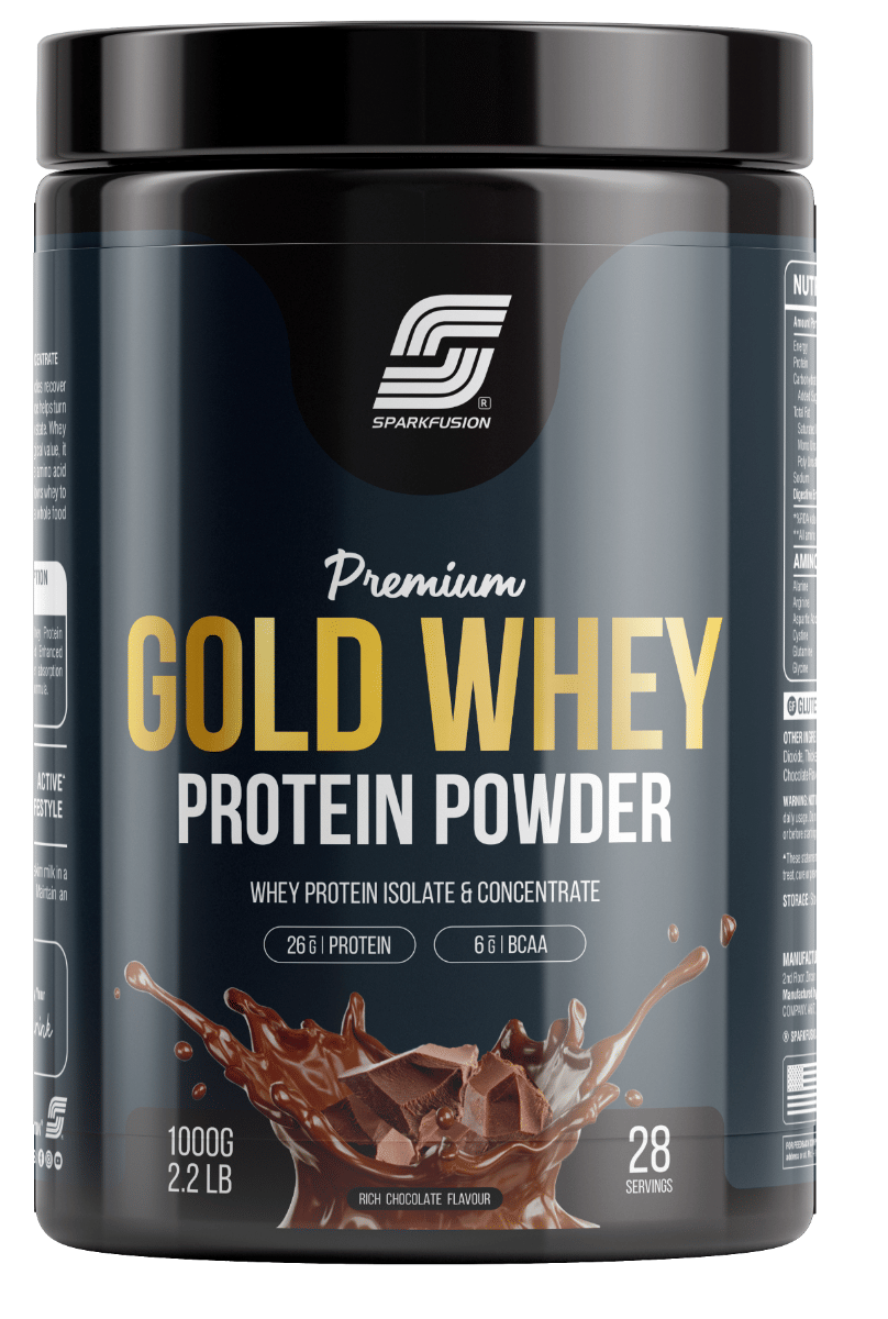 

Sparkfusion Premium Gold Whey Protein Isolate | 26g Protein,6g BCAA per Serving | Easy Mixing, Low Carbs, Easy Digesting | For Muscle Building & Re...