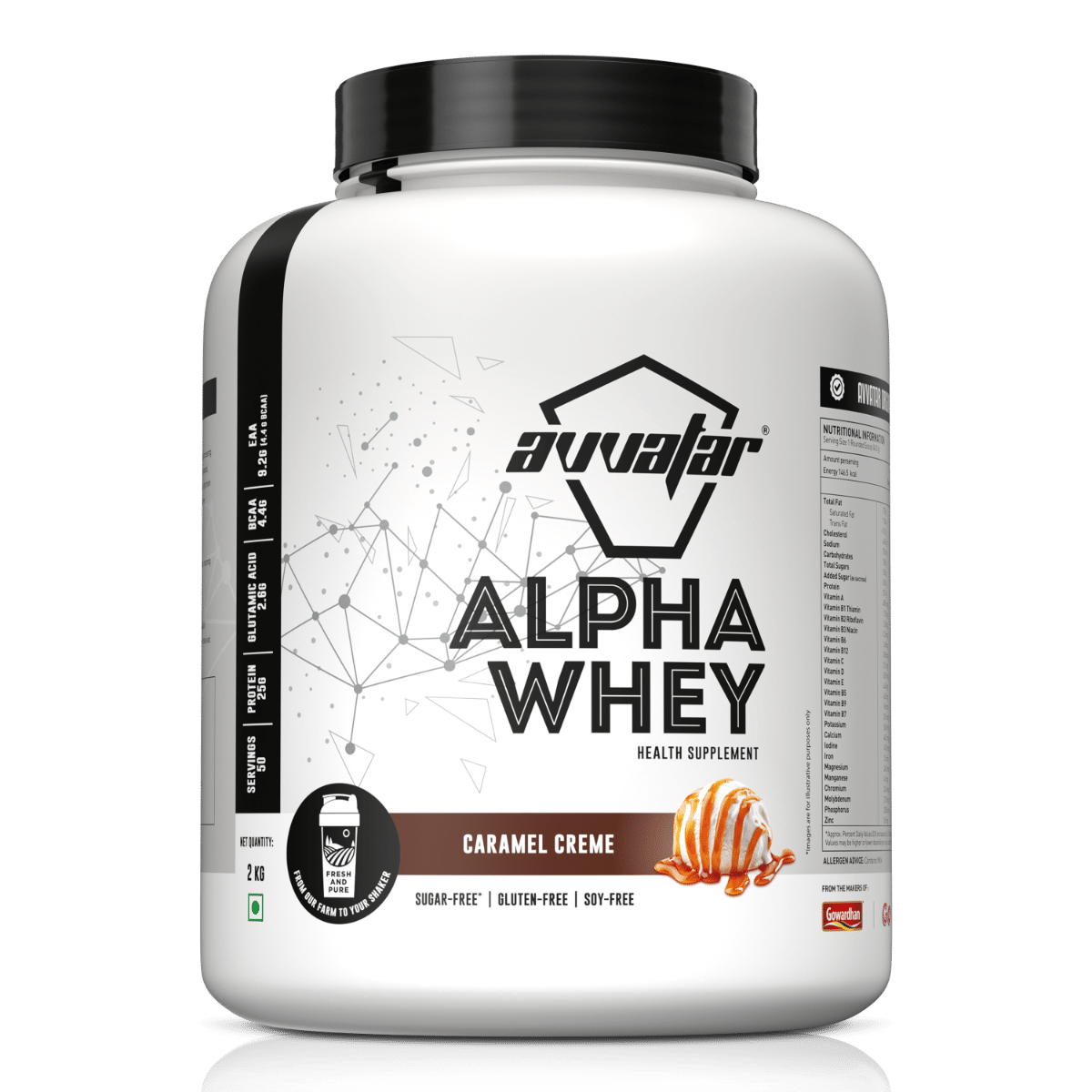 

Avvatar Alpha Whey | 2 Kg | Caramel Crème Flavour