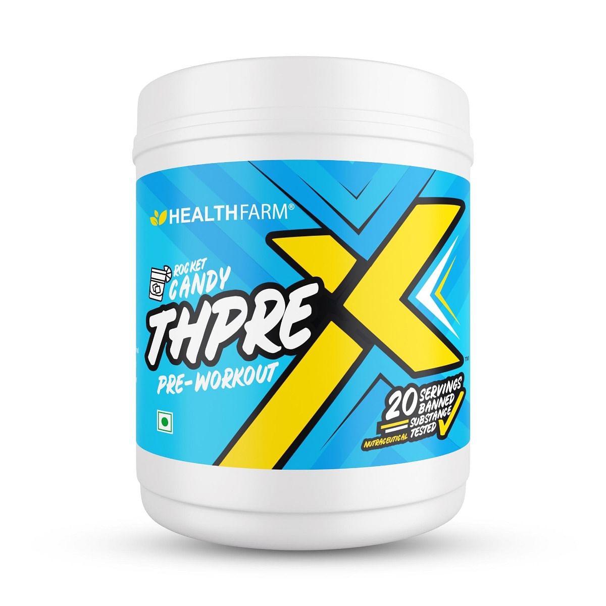 

Healthfarm ThPre Workout Powder| Sports Nutrition Supplement for Men & Women - For Working Out, Hydration, Mental Focus & Energy (Rocket Candy, 250g)