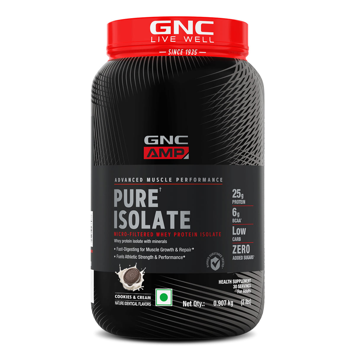 GNC AMP Pure Isolate Low Carb | Boosts Athletic Performance | Builds Lean Muscles | Speeds Up Recovery | Increases Strength | USA Formulated | 25g Protein | 6g BCAA | Cookies & Cream-picture-26