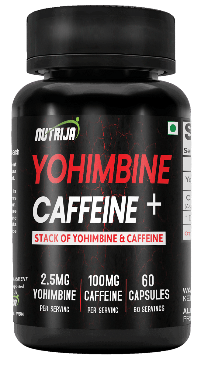 

NutriJa Yohimbine Plus Caffeine | Stack of Yohimbine 2.5mg, Caffeine & Green Tea Extract | Perfect Synergy Promotes fat loss, Energy & Focus (60 Ca...