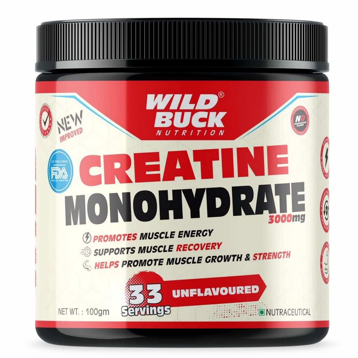 

WILD BUCK Creatine Monohydrate Powder,Strength,Reduce Fatigue,100% Pure Creatine,Lean Muscle Building,Supports Muscle Growth,Athletic Performance,R...