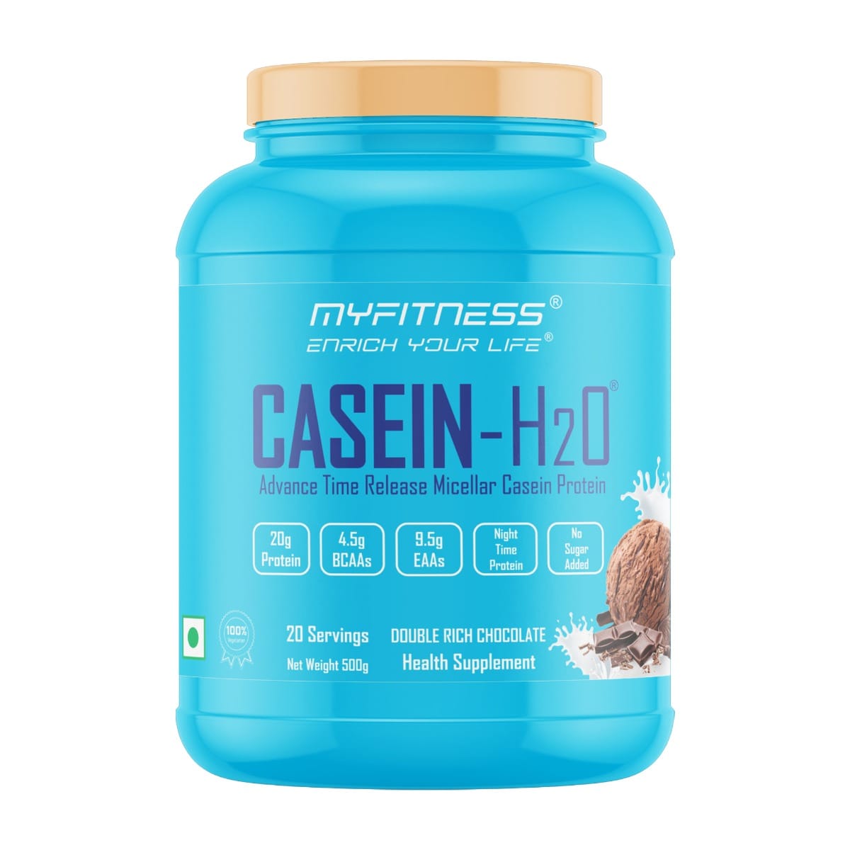myfitness ® enrich your life MYFITNESS ® CASEIN-H2O|Night Time Casein Protein Powder |20g Protein Per Serving |4.5g BCAAs |9.5g EAAs |No Sugar Added |Advance Time Release Micellar Casein Protein-picture-29