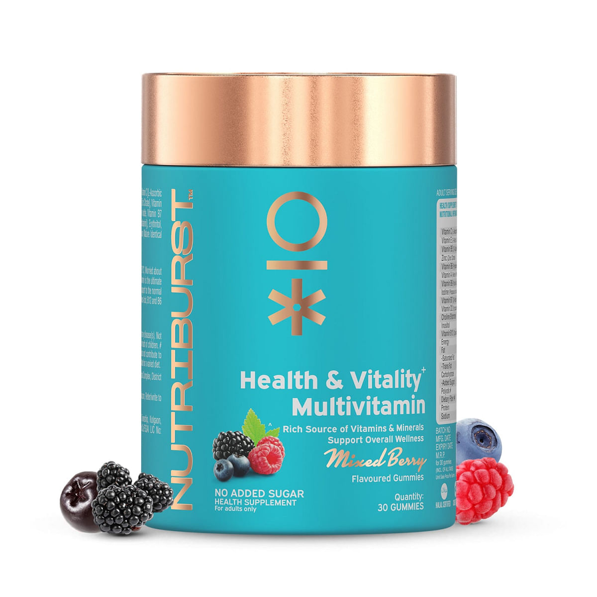 

Nutriburst Health & Vitality Gummies with Multi Vitamins A, B, C, D, E & Biotin No-Added Sugar Mixed Berry Flavor - 30 Gummies