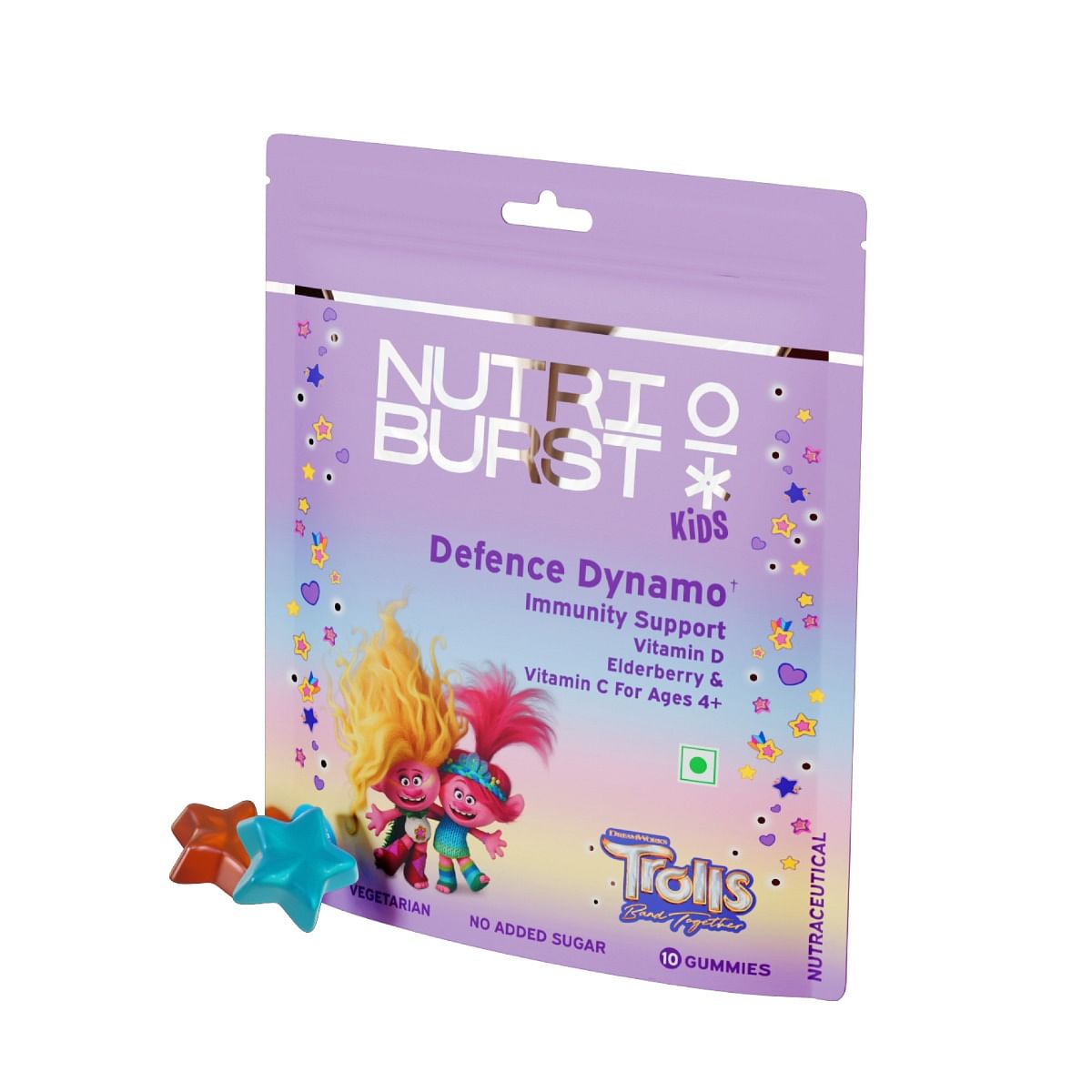

NutriBurst Defence Dynamo Trolls Gummies - Immune Boost with Vitamin D, Vitamin C & Black Elderberry Extract - Sugar-Free, Gluten-Free, Chewable Ve...