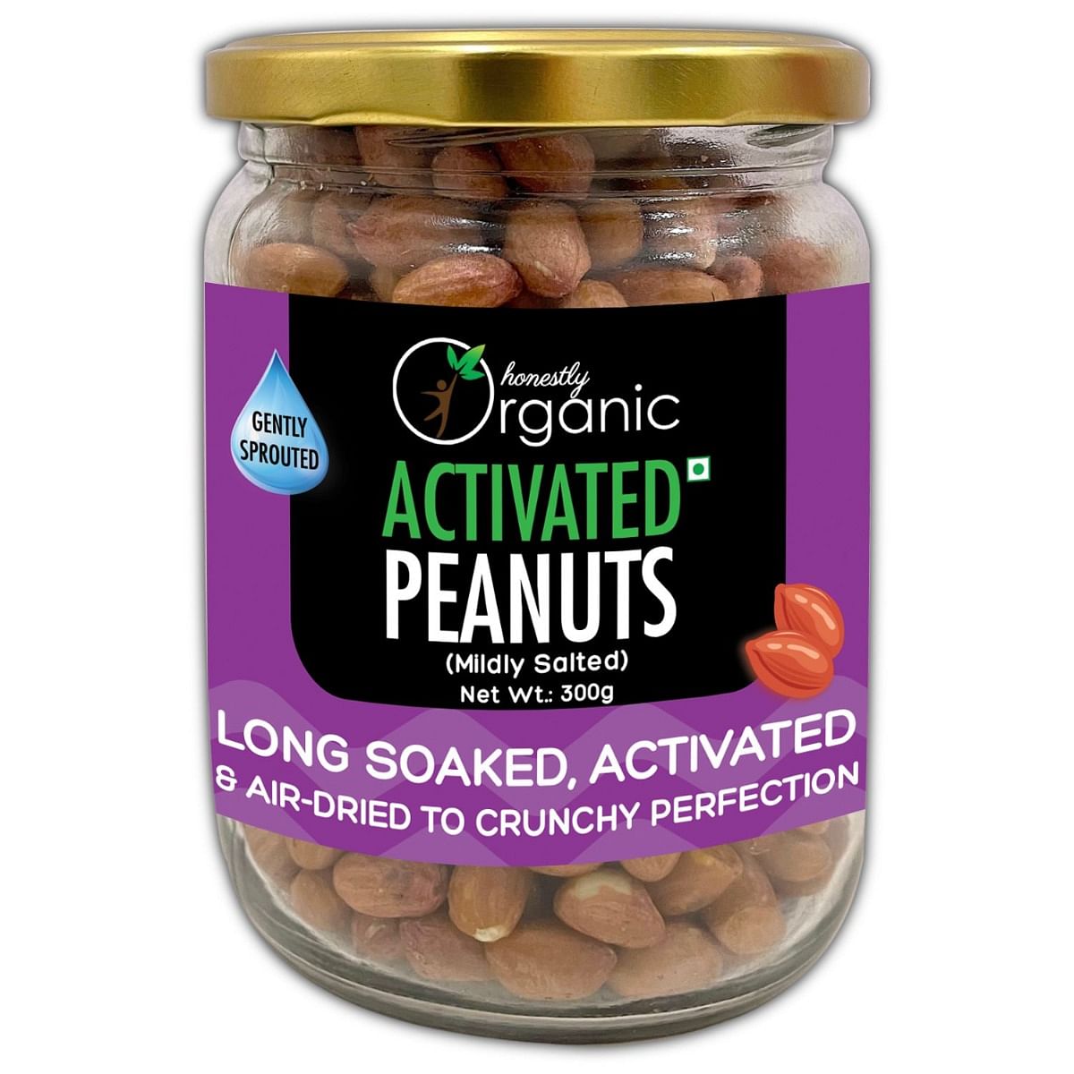 

Honestly Organic Activated Peanuts - Mildly Salted, Long Soaked, Air Dried & Roasted to Crunchy Perfection - Easier to digest & more nutrient-dense...