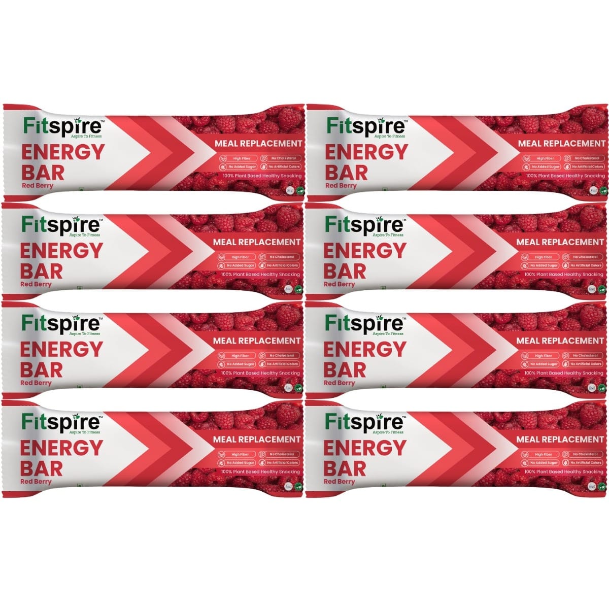 

Fitspire Red Berry Energy bar Pack of 8 Each 35G