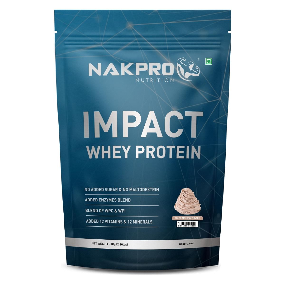 

NAKPRO Impact Whey Protein 1kg | Isolate & Concentrate | 24g Protein & 4.9g BCAA | With Digestive Enzymes for better Absorption | NABL Lab Tested 1...