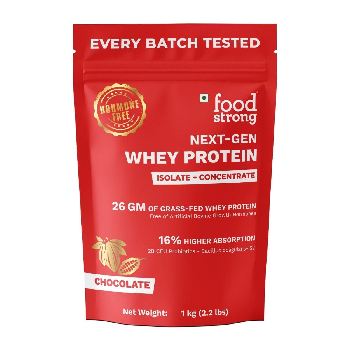 Foodstrong Next-Gen Whey Protein Isolate + Concentrate, 100% Hormone Free Grass-Fed Whey, 26G Protein With Turmeric, Probiotics & Natural Digestive Enzymes For Easy Digestion, 1KG-picture-21