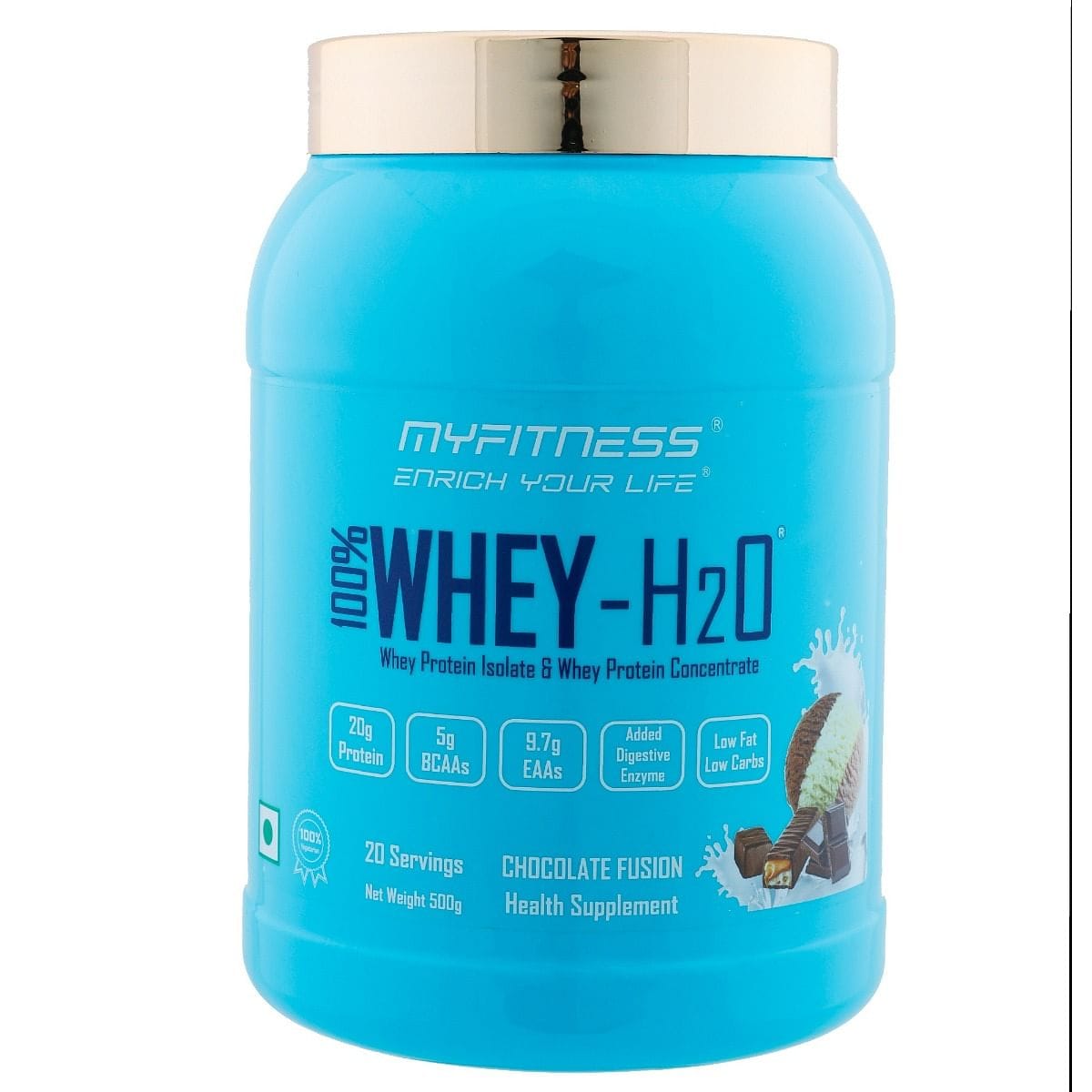 MYFITNESS ® 100% WHEY-H2O 20 Servings |Whey Protein Powder- Chocolate Fusion