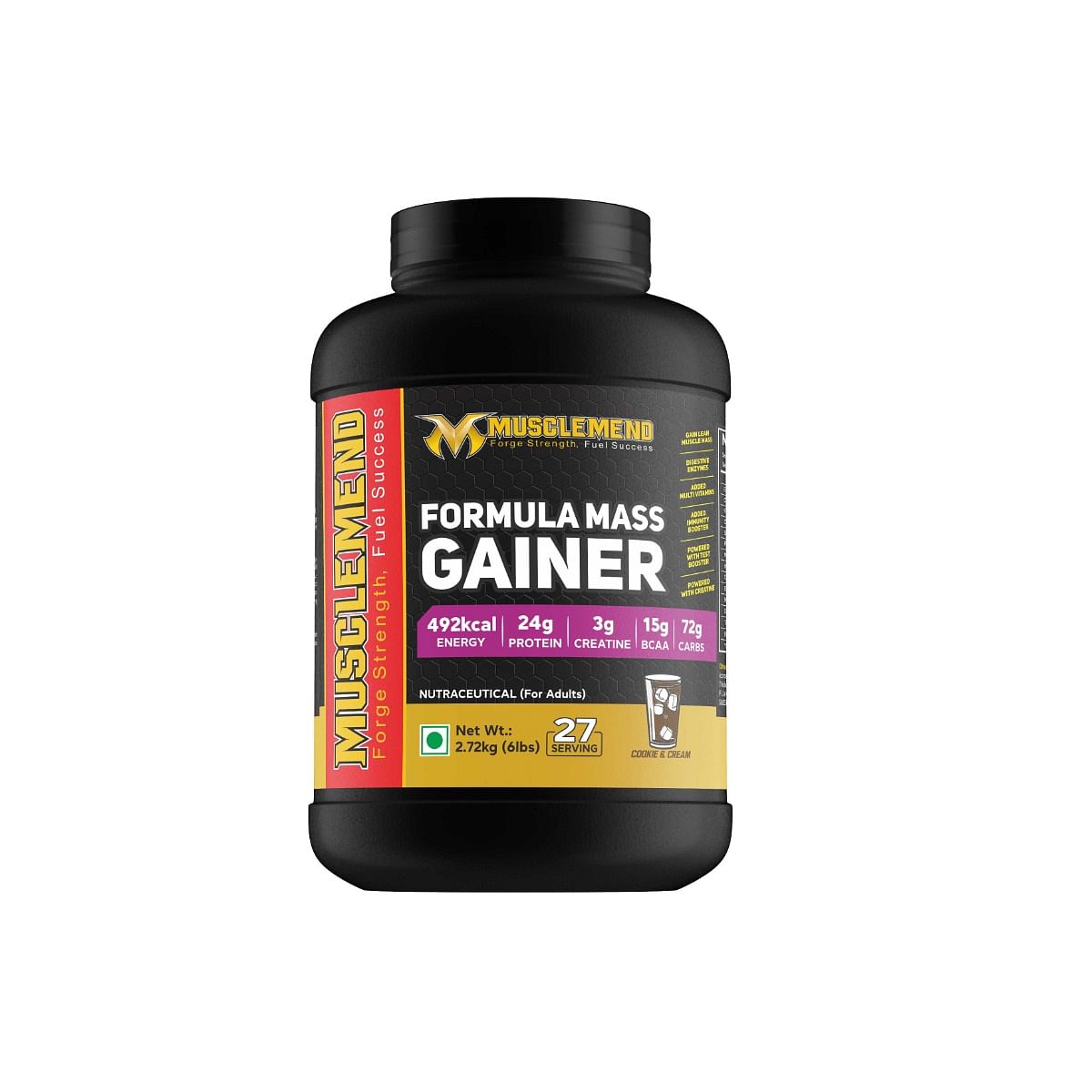 

MuscleMend Formula MASS GAINER – Protein and Carbohydrate Supplement (Cookies & Cream) 2.7kg