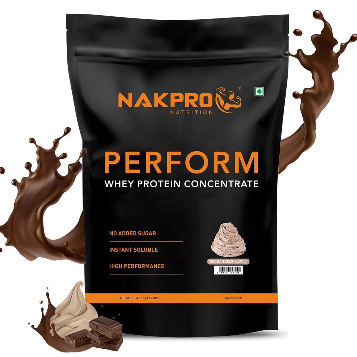 NAKPRO Perform Whey Protein Concentrate 1kg Chocolate Cream