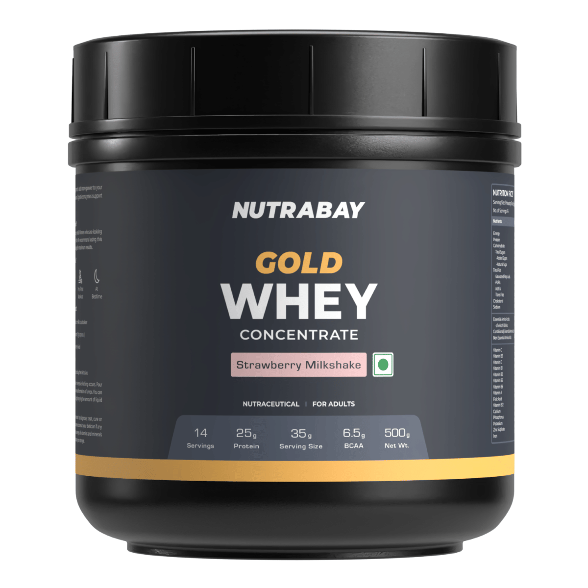 

Nutrabay Gold 100% Whey Protein Concentrate with Digestive Enzymes - 25g Protein | Protein Powder for Muscle Support & Recovery - Strawberry Milksh...