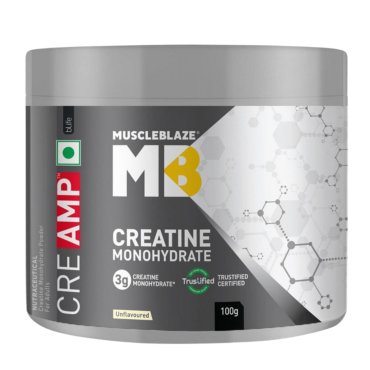

MuscleBlaze MB Creatine Monohydrate 100g | 33 Servings | Unflavoured | Strength | Lean Muscle Mass