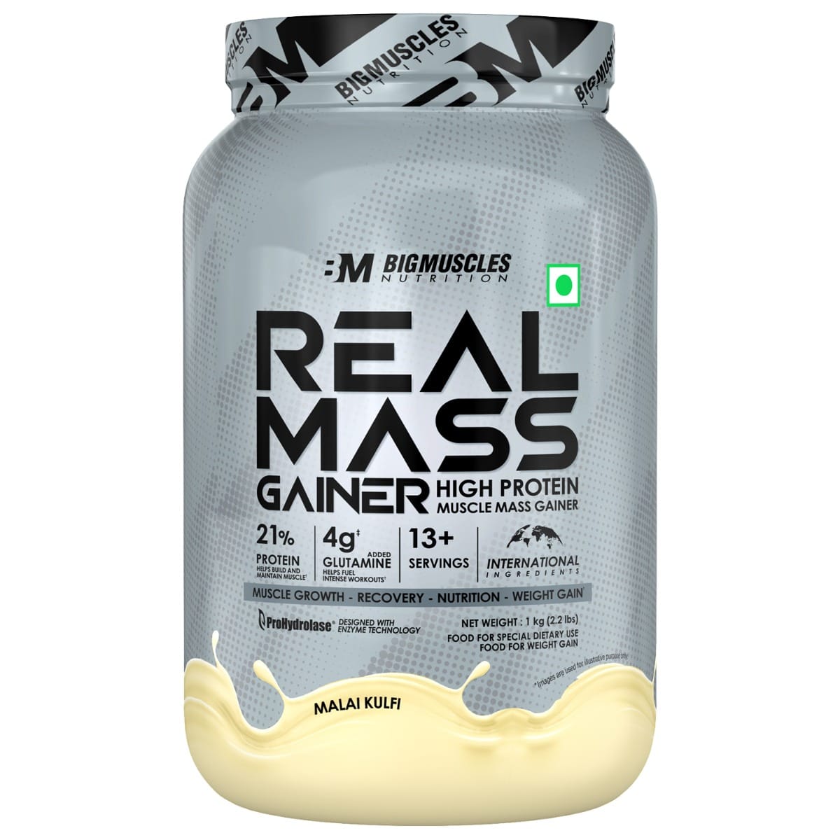 

Bigmuscles Nutrition Real Mass Gainer [ Malai Kulfi] |Lean Whey Protein Muscle Mass Gainer|Complex Carbohydrates,|1000 Calories|Reduces Muscle Brea...