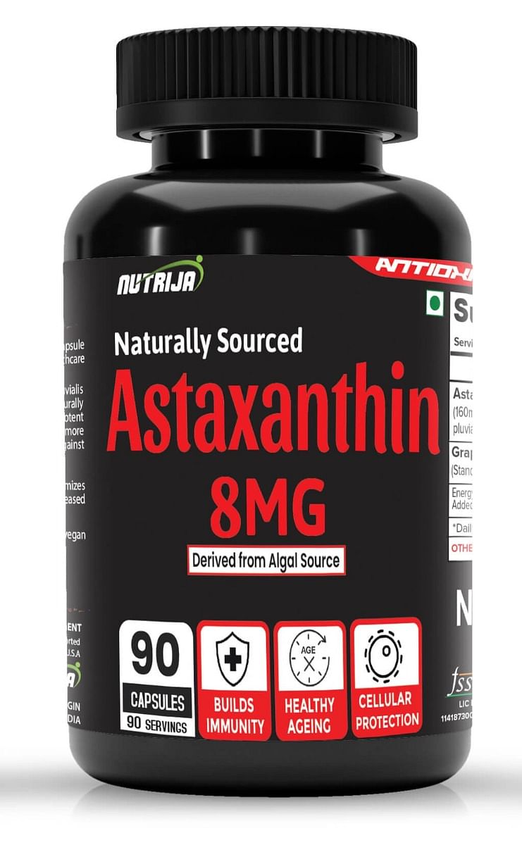 

NutriJa Astaxanthin 8mg – Naturally Sourced from Algae, Antioxidant Supplement | Supports Cardiovascular Health, Support Healthy Ageing. (90 Capsules)