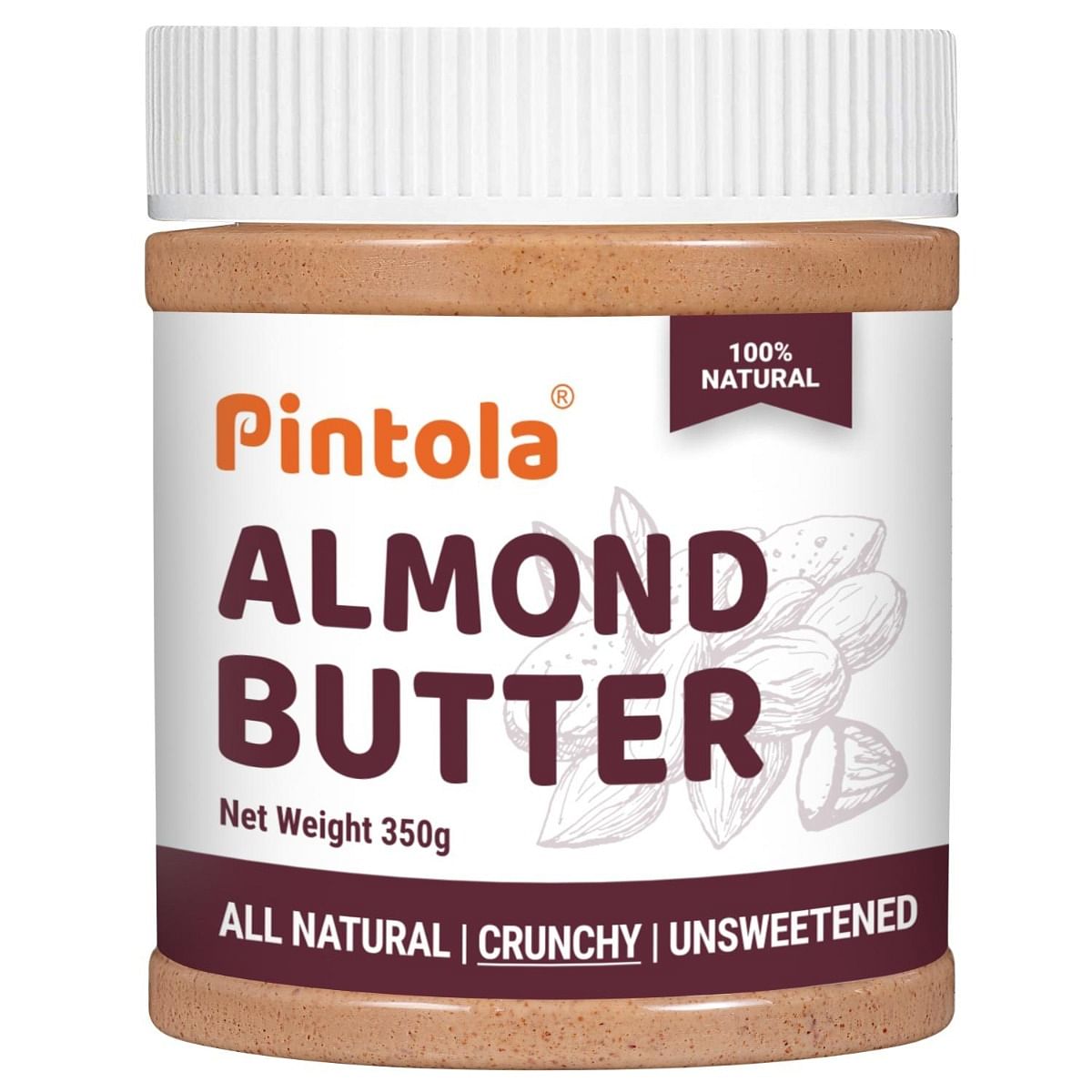 

Pintola All Natural Almond Butter Made With Premium Almonds Only | Rich In Protein, Naturally Gluten-Free, Zero Added Sugar| Unsweetened, Crunchy, ...