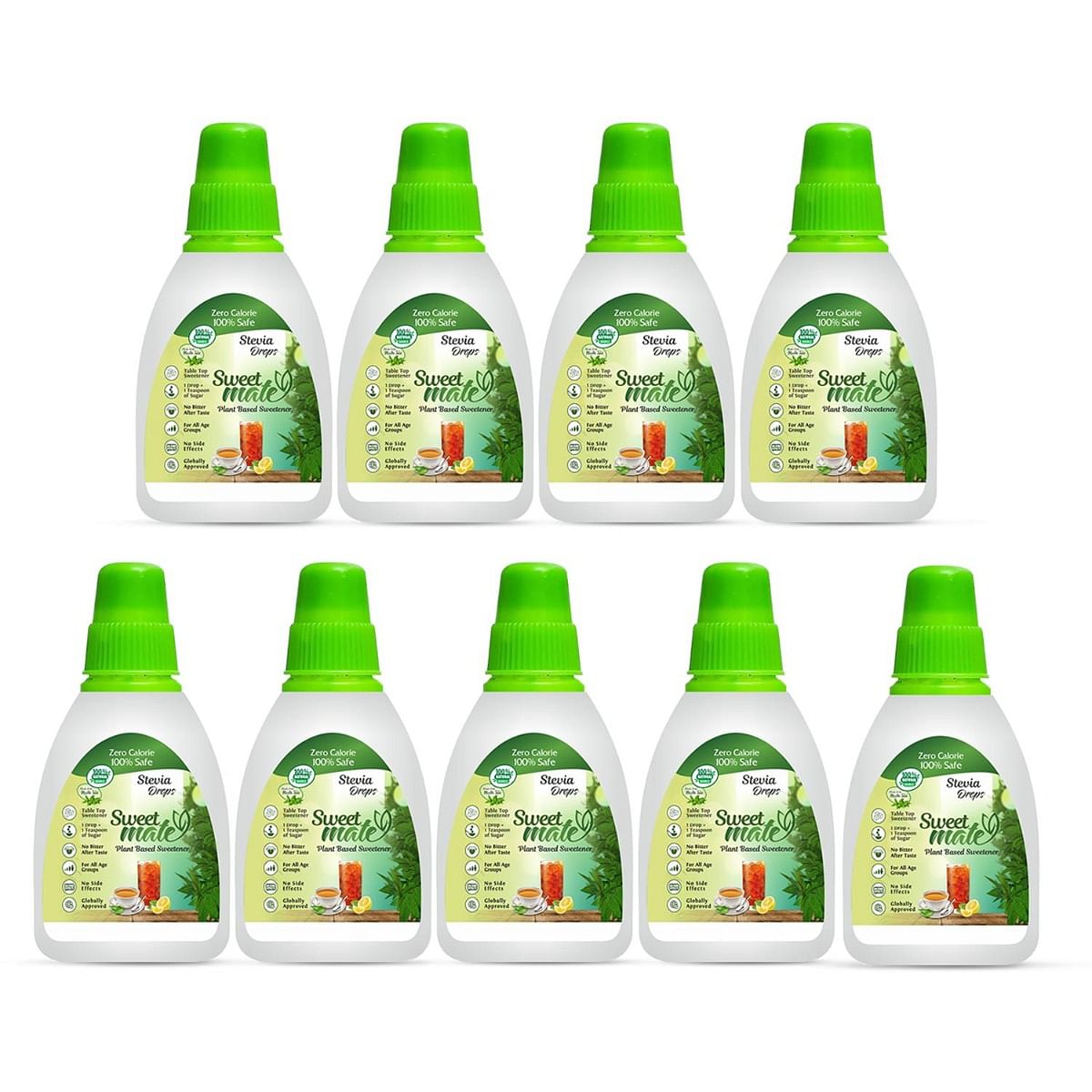 

Sweetmate Stevia Drops - 90ml (10 ml x Pack 9) - 200 Drops Per Pack - Plant Based Sweetener - Zero Calorie - Diabetic Friendly - Sugar Free Liquid ...