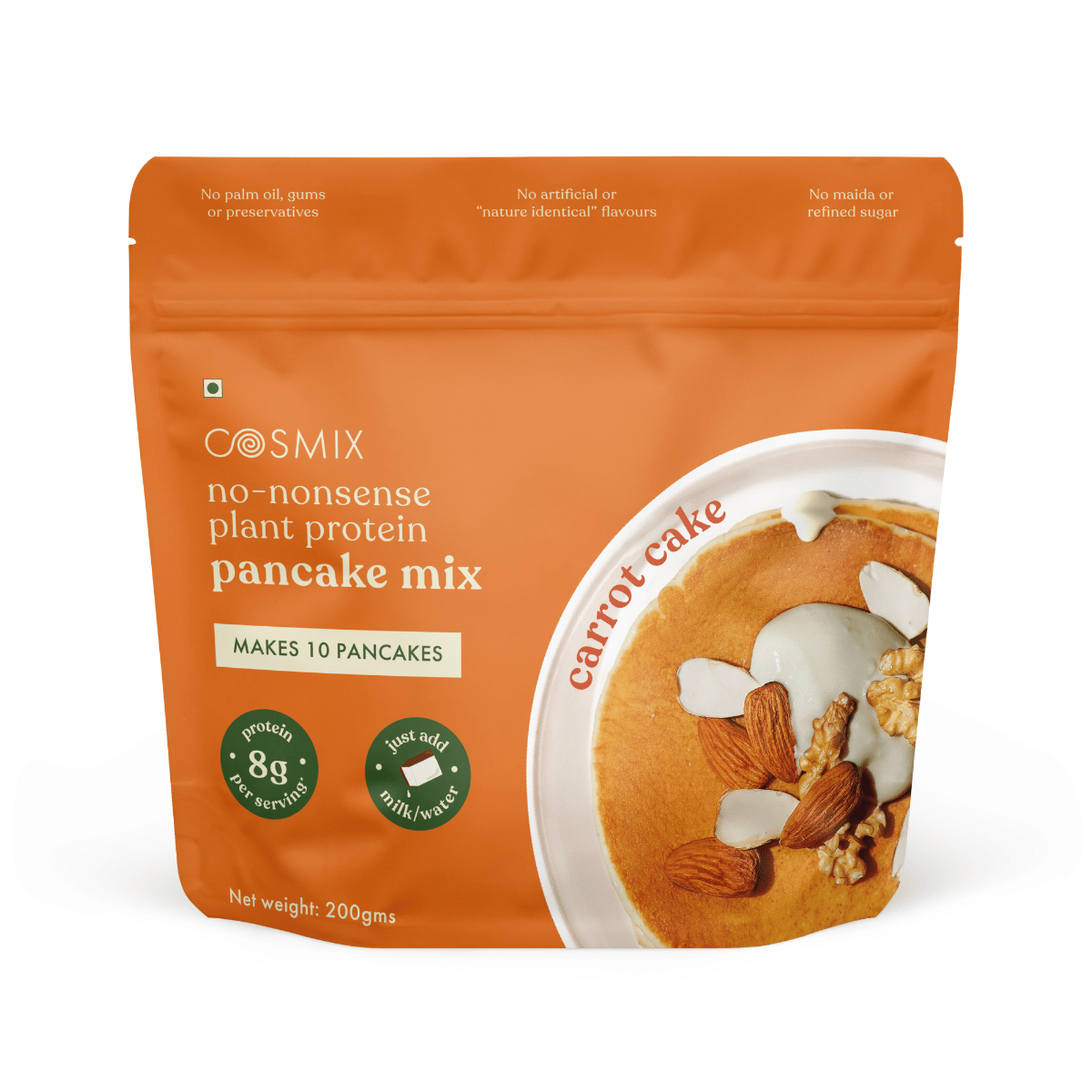 

Cosmix No-Nonsense Protein Pancake | 8g Protein/Serving | Instant Breakfast with Supergrain Blend (Oats, Jowar, Kodo, Little Millet) | Pancake Mix ...