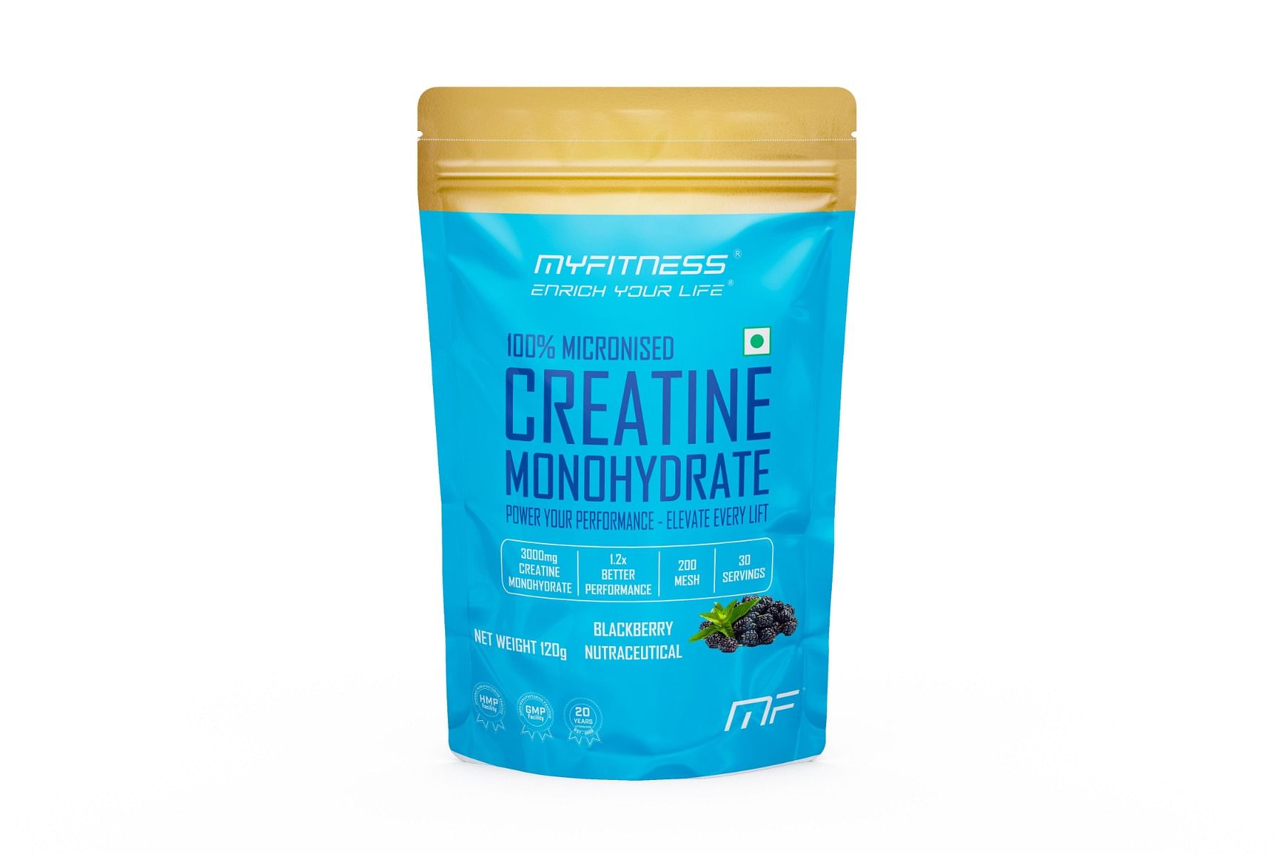 

MYFITNESS 100% MICRONIZED CREATINE MONOHYDRATE| 30 SERVINGS | 120g |WITH ADDED ELECTROLYTES | BLACKBERRY