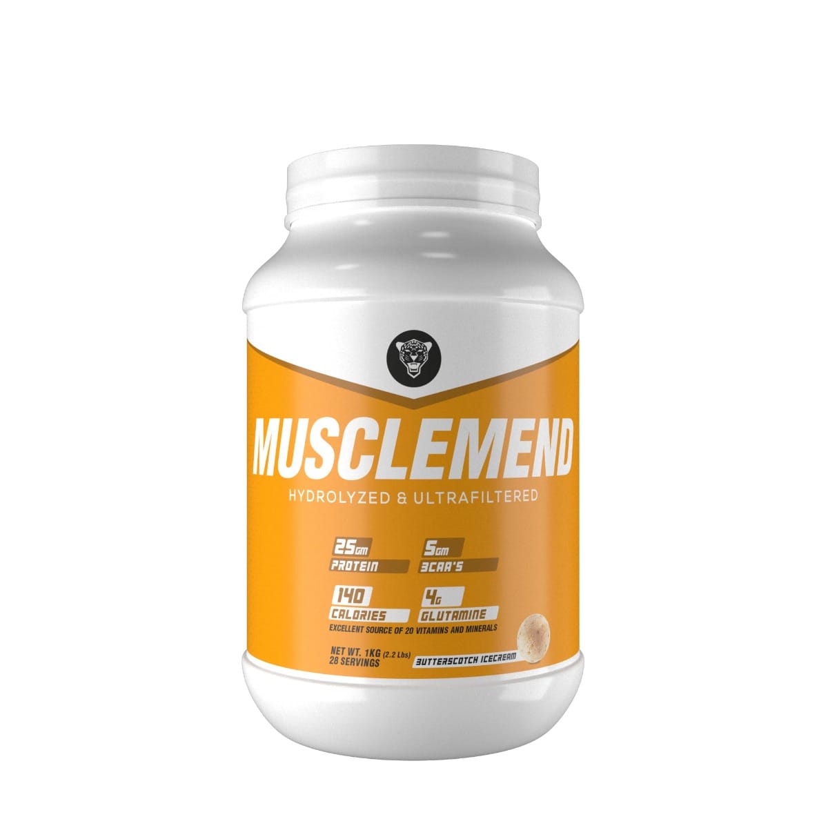

Muscle Asylum Musclemend Hydrolyzed Ultrafiltered 25g Protein | 5g BCAA- 28 Servings (1kg / 2.2 lbs, Butterscotch Icecream)