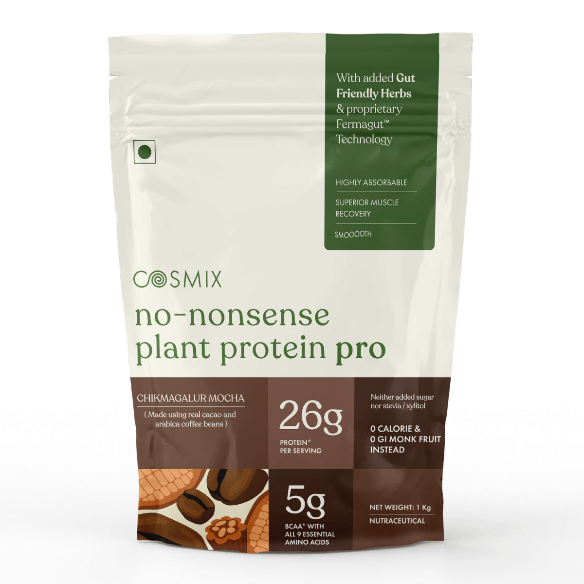 

Cosmix No-Nonsense Fermented Yeast Protein | 26 Protein/Serve, 1Kg Pouch | Chikmagalur Mocha (Coffee) | Plant Protein as Smooth As Whey | PDCAAS of...