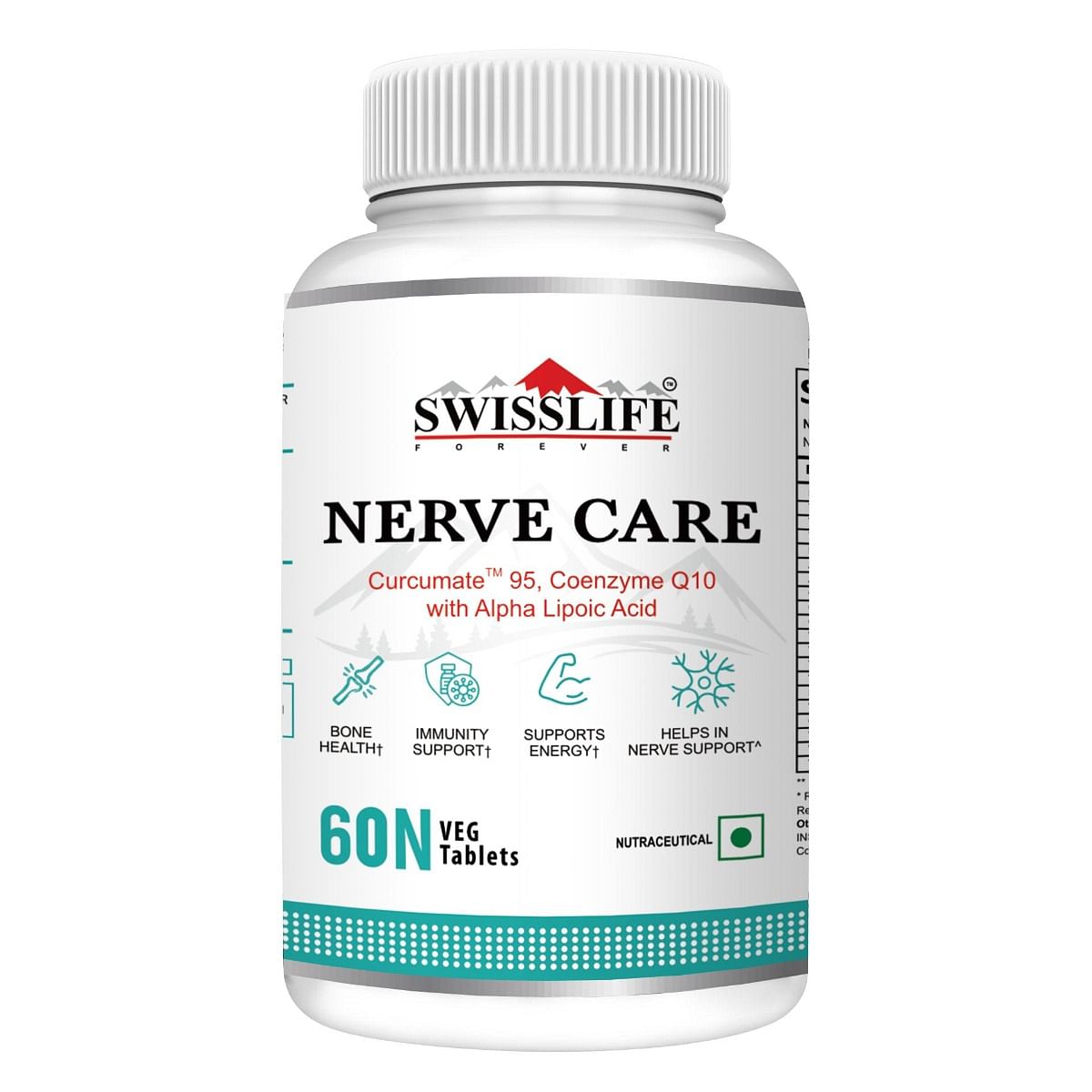 

SWISSLIFE FOREVER Nerve Care Tablets | Multivitamins | Supplements with CurcumateTM 95 (Curcumin), Coenzyme Q10 with Alpha Lipoic acid Help in Nerv...