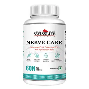 SWISSLIFE FOREVER Nerve Care Tablets | Multivitamins | Supplements with CurcumateTM 95 (Curcumin), Coenzyme Q10 with Alpha Lipoic acid Help in Nerve pain, Bone Development, Eye, Skin & Overall Health for Men & Women
