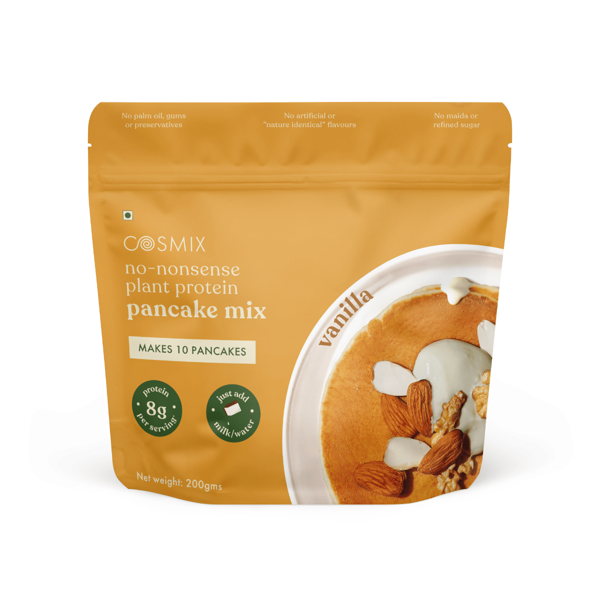 

Cosmix No-Nonsense Protein Pancake | 8g Protein/Serving | Instant Breakfast with Supergrain Blend (Oats, Jowar, Kodo, Little Millet) | Pancake Mix ...