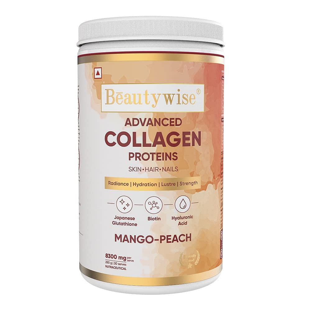 

Beautywise anti-aging Collagen with Glutathione- HA & Biotin - (Mango -Peach) - (250gm)