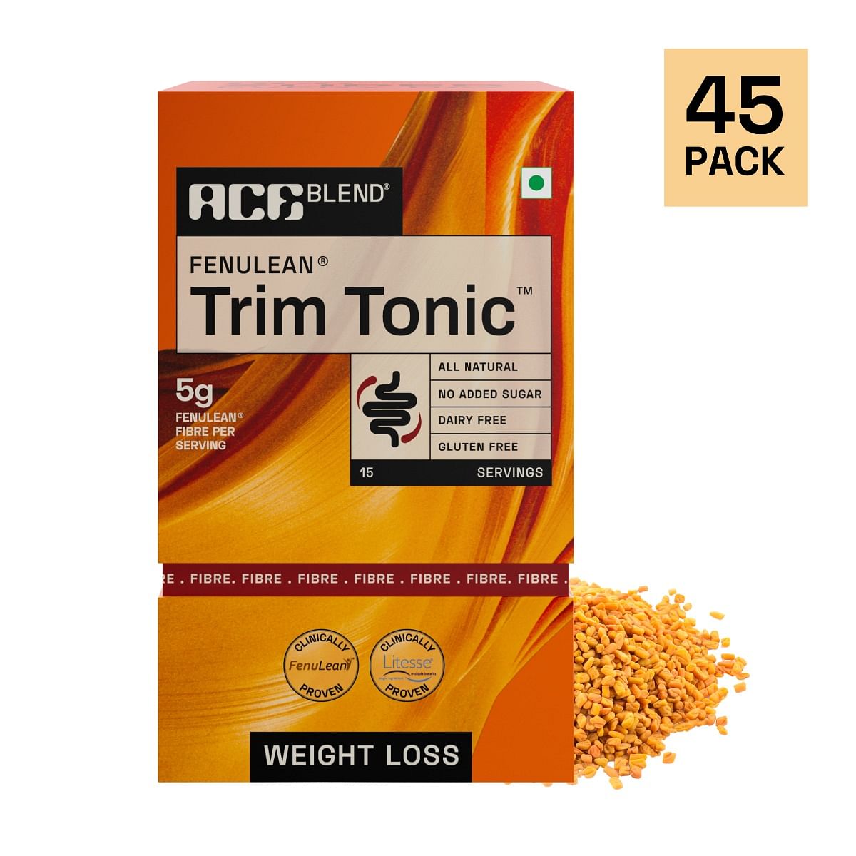 

Ace Blend Trim Tonic™ | 45 Serves | Proven Weight Loss | Daily Fiber | Sugar Management | Psyllium-Free | Gut Health | Soluble+Insoluble | 100% Nat...